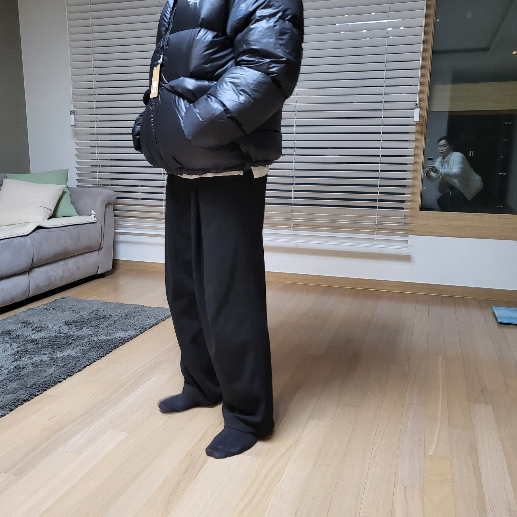 Stussy Down Parka Micro Ripstop Phantom Black 착용 스타일 - 1