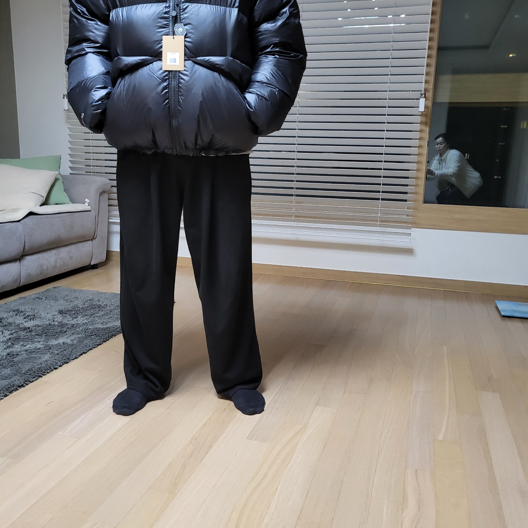Stussy Down Parka Micro Ripstop Phantom Black 착용 스타일 - 2