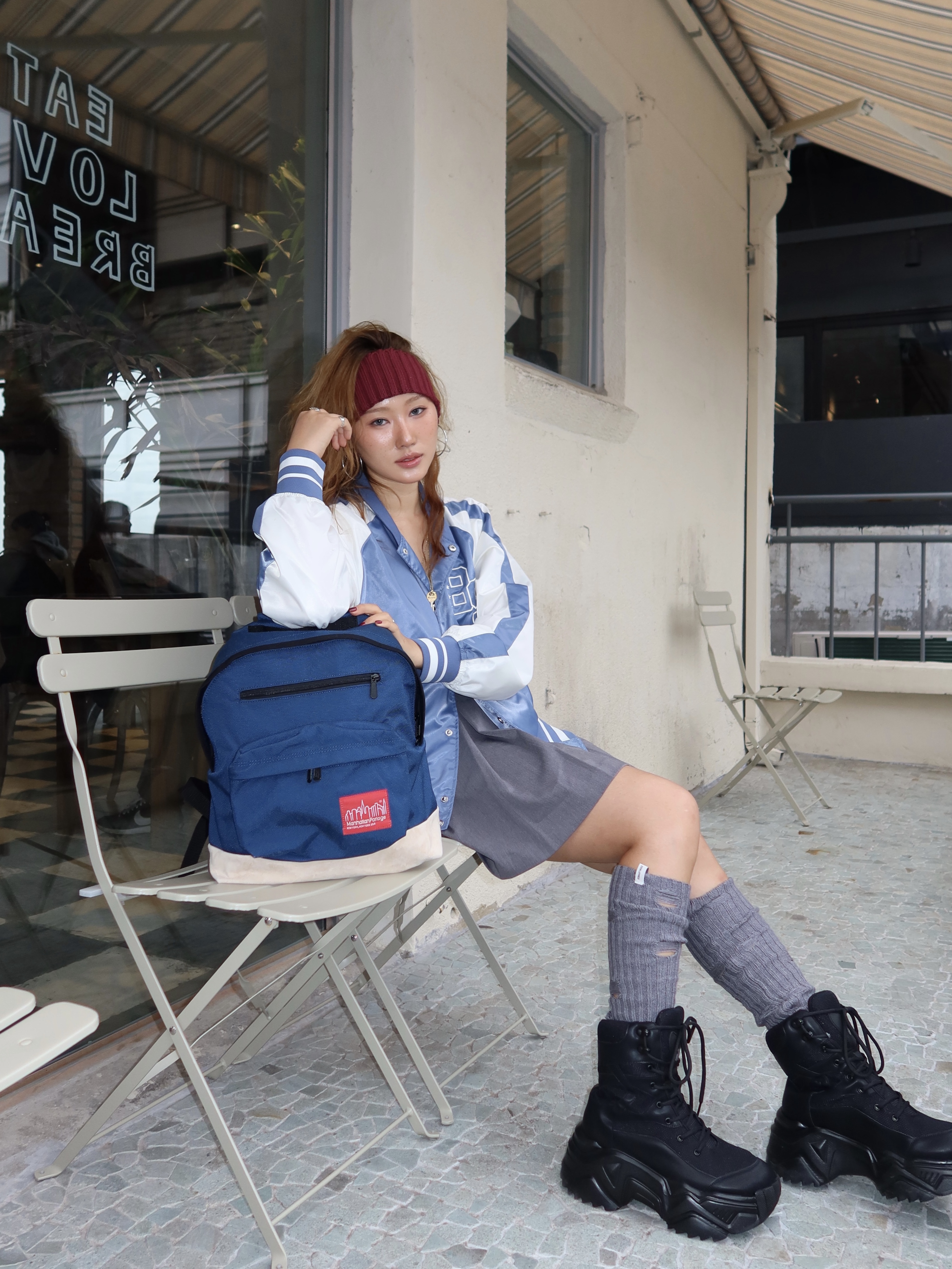 Beams Manhattan Portage 1115 Waist Bag Black 착용 스타일 - 1