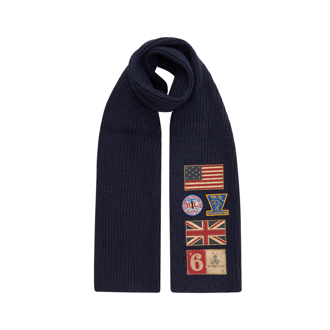 KM4DSC1RLI0NY [30%적립] Polo Ralph Lauren Multi Flag Patch Scarf Navy - 24FW - #3