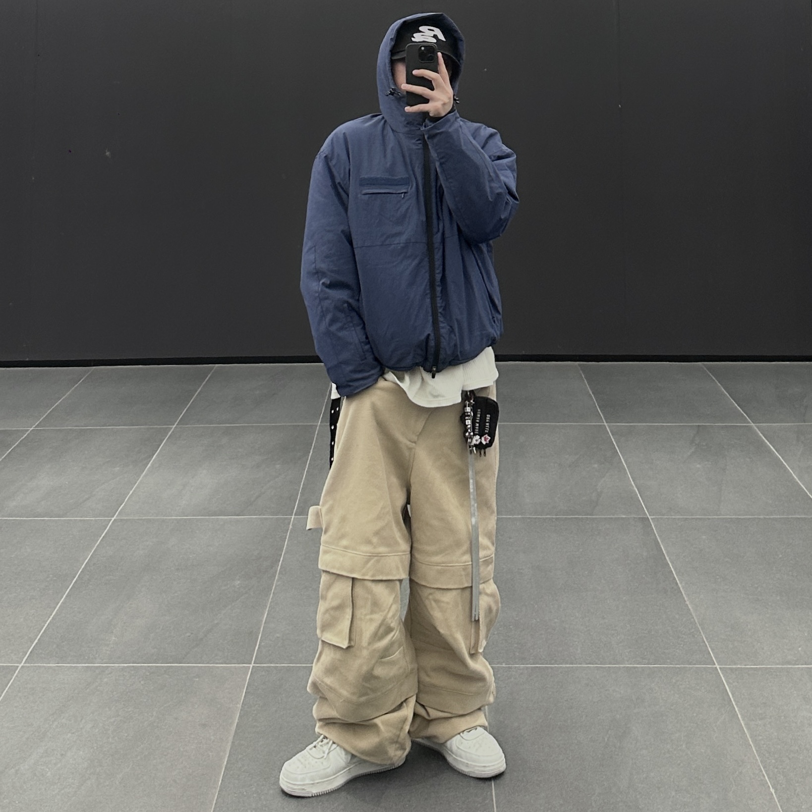 BAPE x JJJJound Bape Sta Low White Light Grey 착용 스타일 - 3