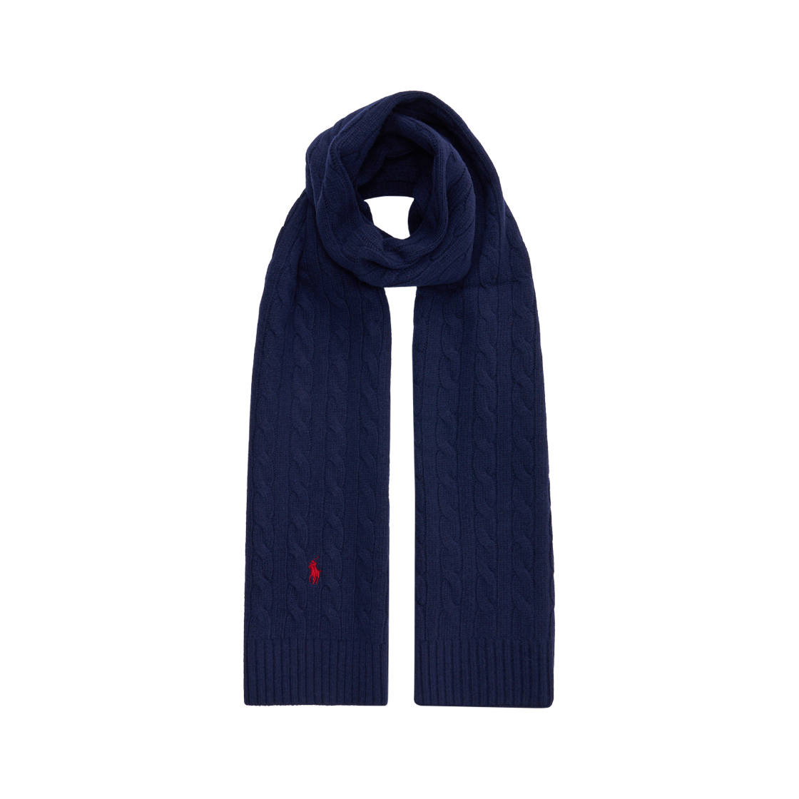 [15% 적립] 폴로 랄프 로렌 케이블 니트 울 블렌드 스카프 뉴포트 네이비 - 24FW([15% 적립] Polo Ralph Lauren Cable Knit Wool Blend Scarf Newport Navy - 24FW) - 3