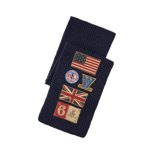 KM4DSC1RLI0NY [20%적립] Polo Ralph Lauren Multi Flag Patch Scarf Navy - 24FW
