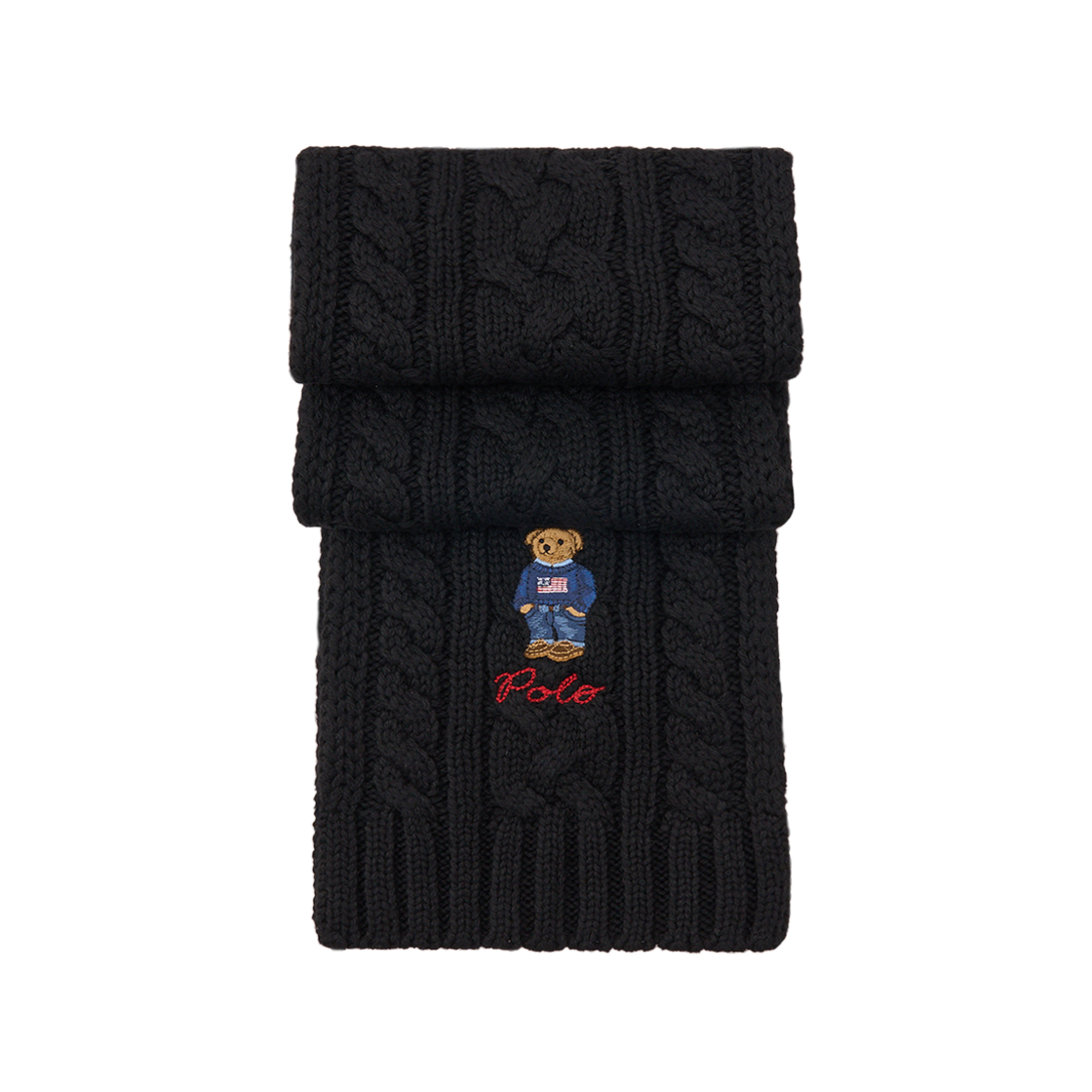 [20% 적립] 폴로 랄프 로렌 폴로 베어 케이블 니트 스카프 블랙 - 24FW([20% 적립] Polo Ralph Lauren Polo Bear Cable Knit Scarf Black - 24FW) - 2