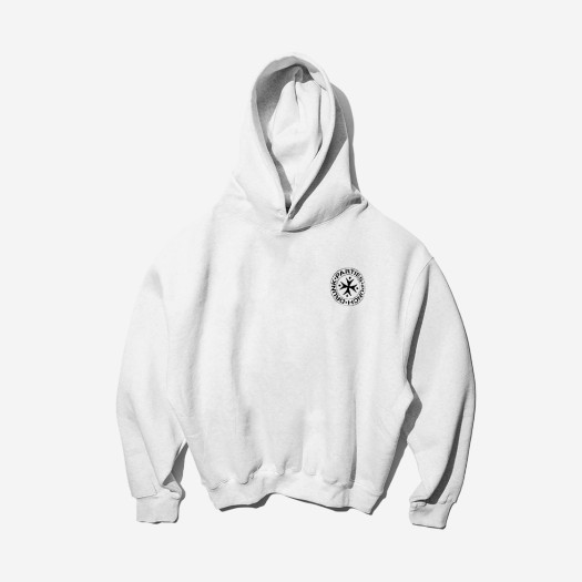 PDPHD03MW Punch Drunk Parties Oversized Logo Hoodie MELANGE WHITE