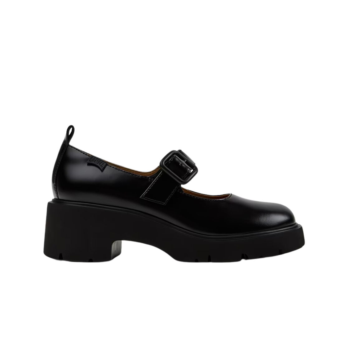 (W) 캠퍼 밀라 레더 로퍼 블랙((W) Camper Milah Leather Loafers Black) - 1