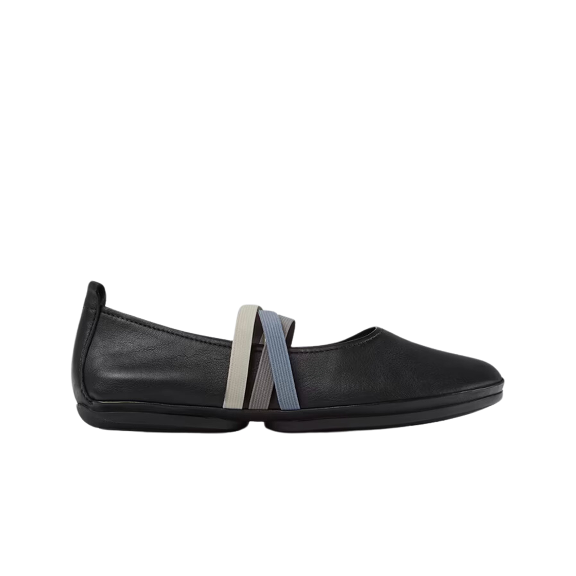 (W) 캠퍼 트윈스 레더 발레리나 블랙((W) Camper Twins Leather Ballerinas Black) - 1
