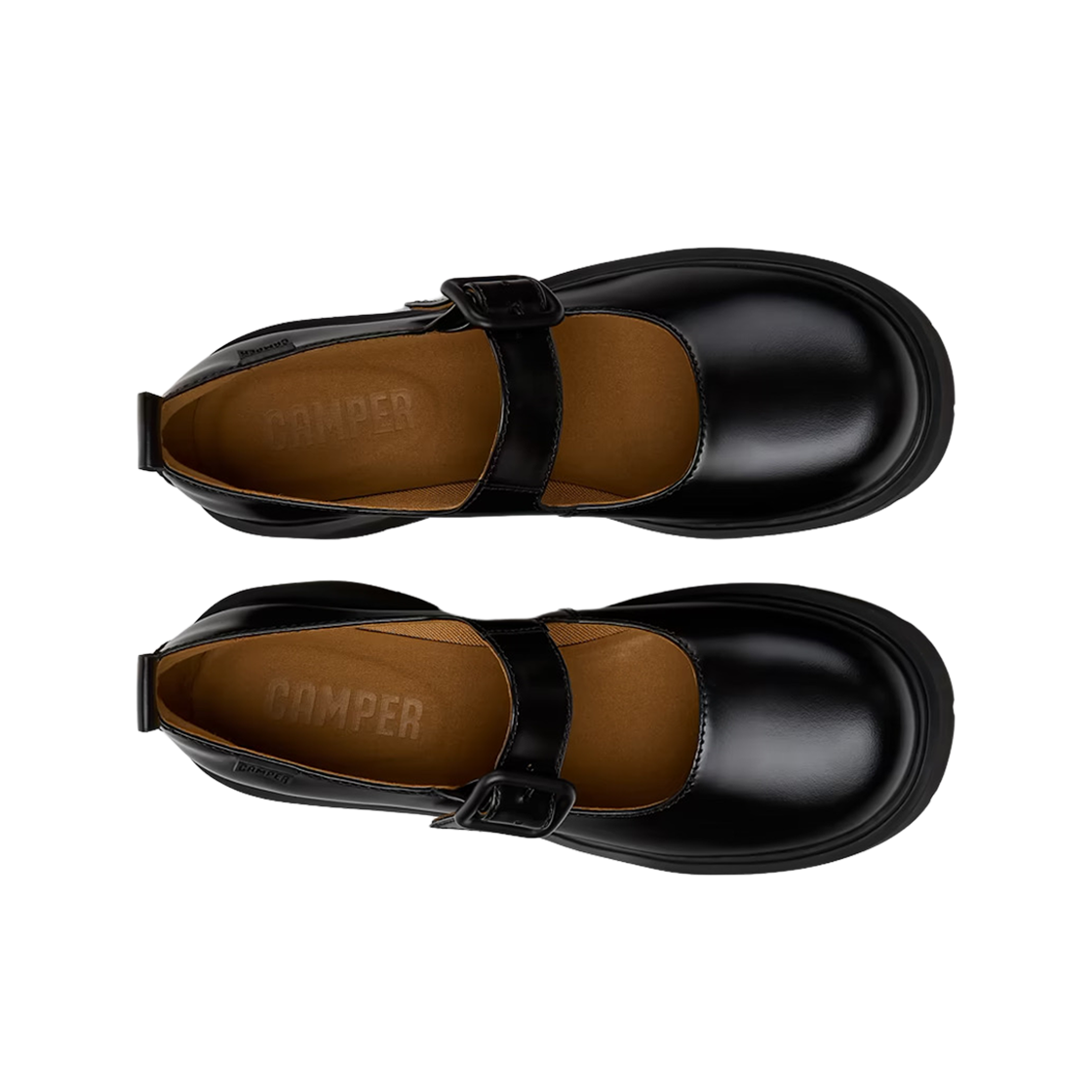 (W) 캠퍼 밀라 레더 로퍼 블랙((W) Camper Milah Leather Loafers Black) - 2