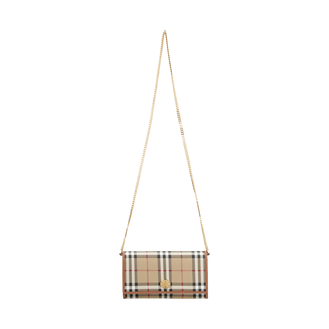 버버리 체인 스트랩 체크 월렛 아카이브 베이지 | Burberry | KREAM