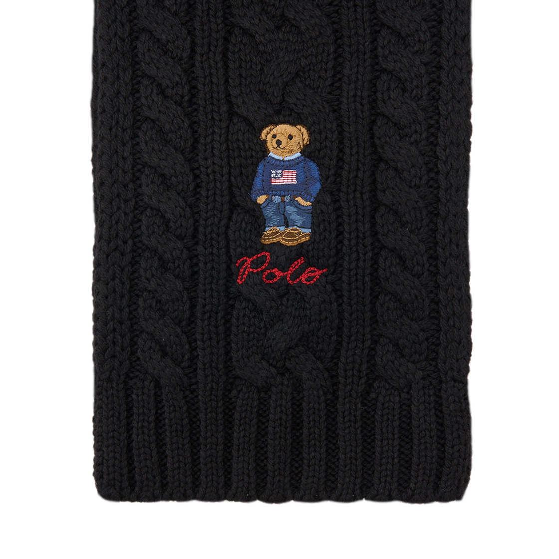 [20% 적립] 폴로 랄프 로렌 폴로 베어 케이블 니트 스카프 블랙 - 24FW([20% 적립] Polo Ralph Lauren Polo Bear Cable Knit Scarf Black - 24FW) - 4
