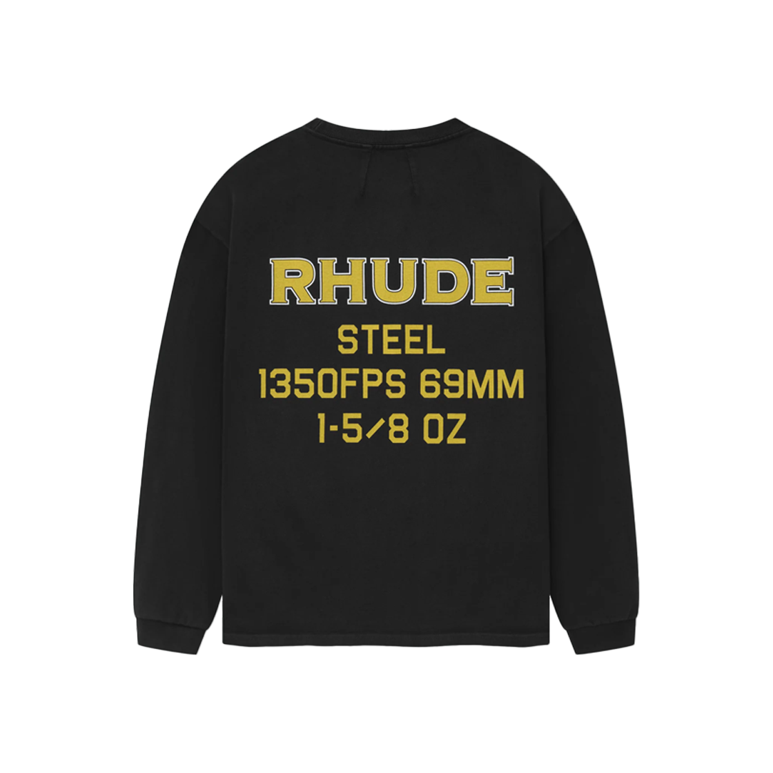 KM4DTSLRD06BK Rhude Steel LS Tee Vintage Black - 24FW