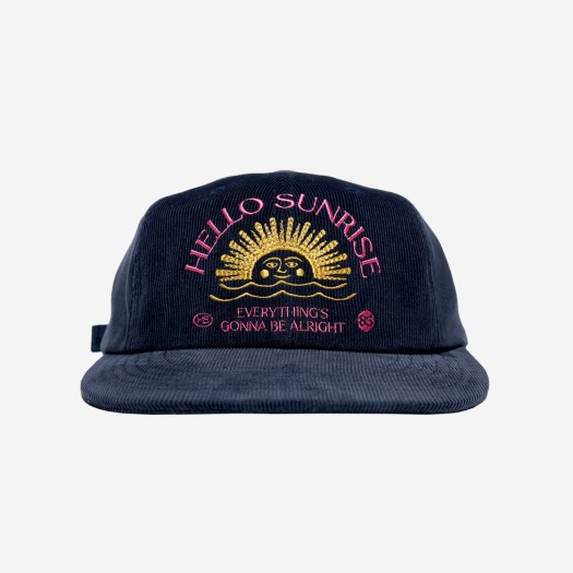 HS44CA006NV Hello Sunrise Corduroy Arch Logo 6Panel Cap Navy