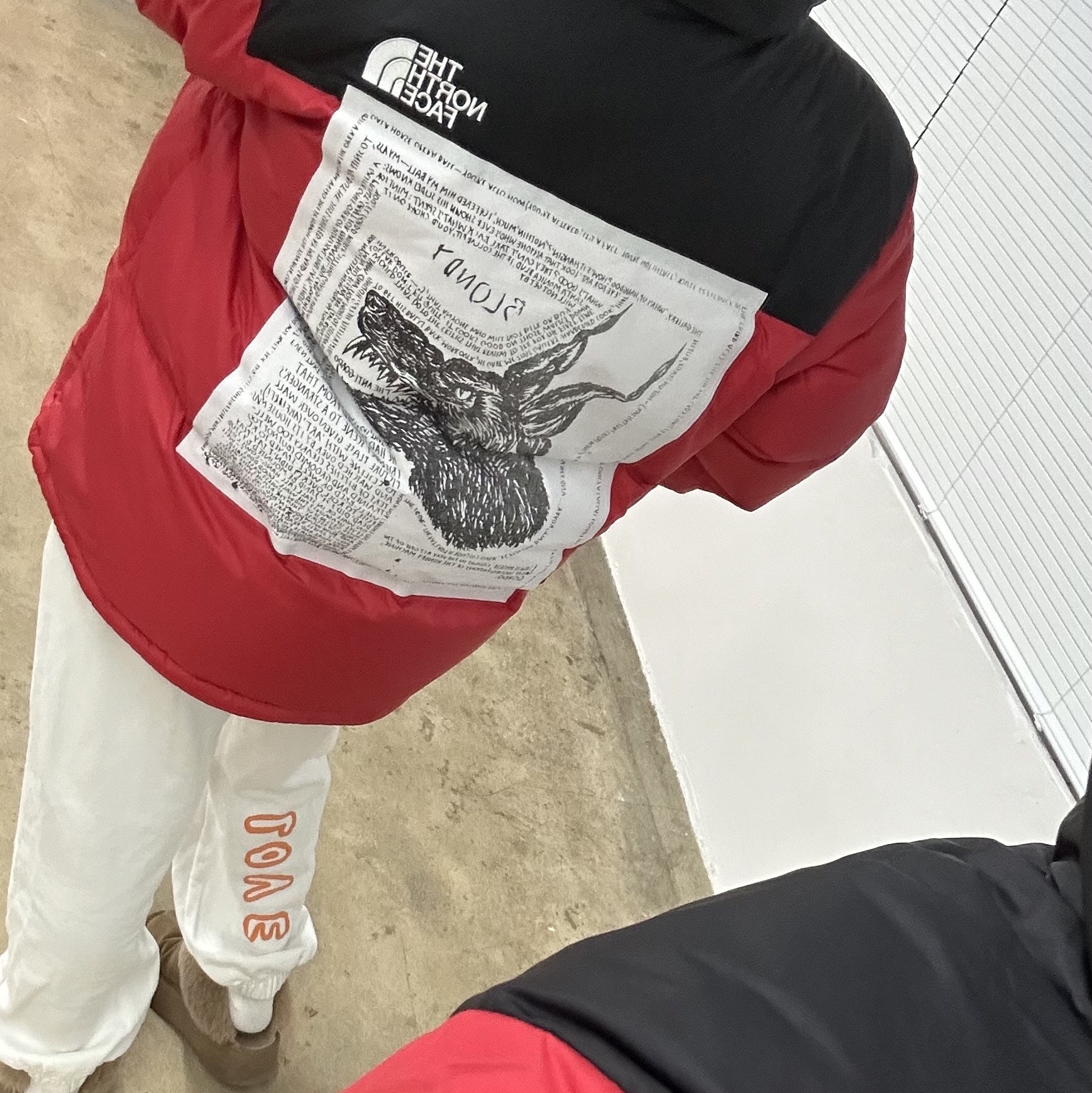 Supreme x The North Face Nuptse Jacket Red - 24FW 착용 스타일 - 2