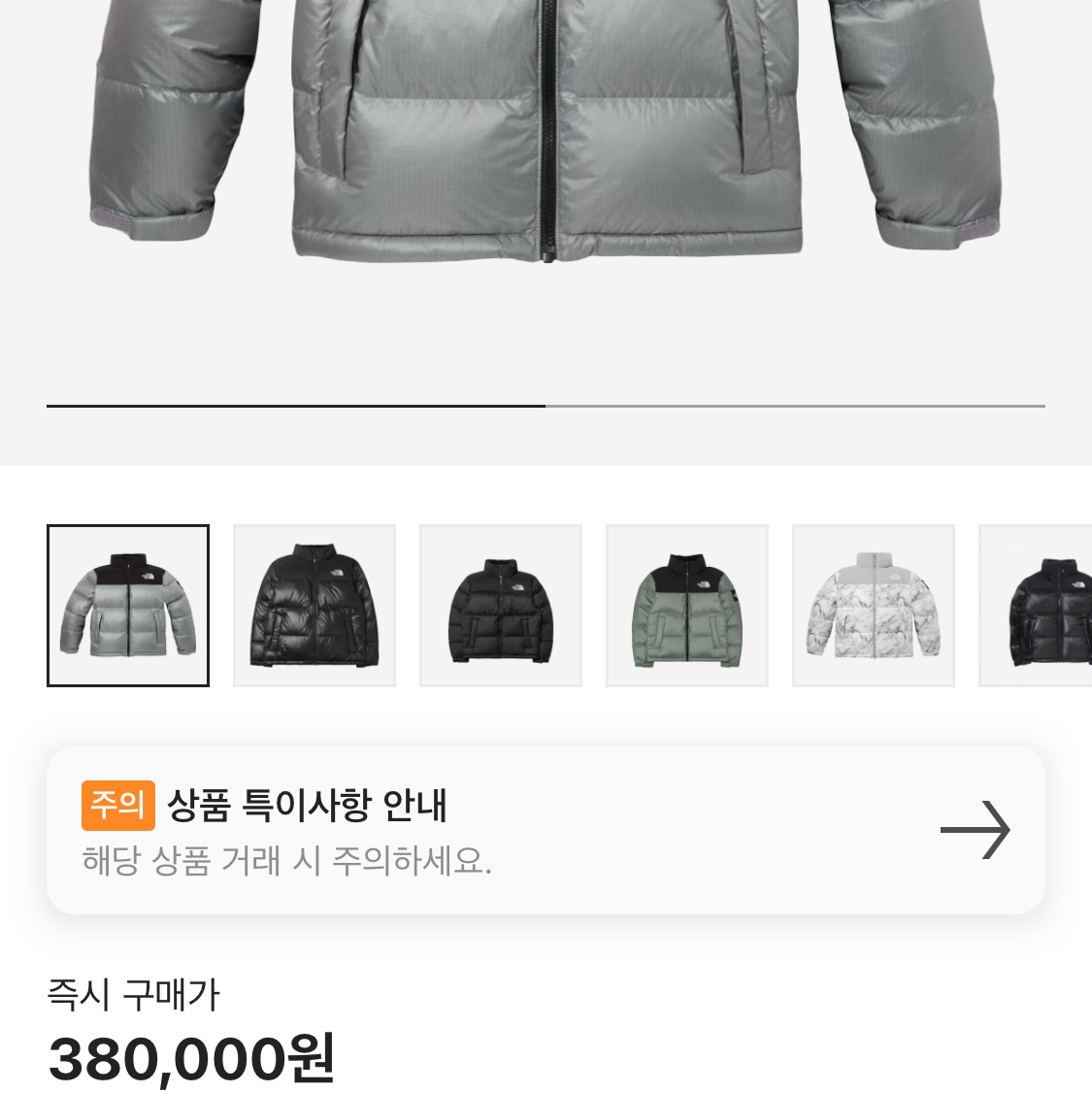 The North Face White Label Novelty Nuptse Down Jacket Heather Gray 착용 스타일 - 3