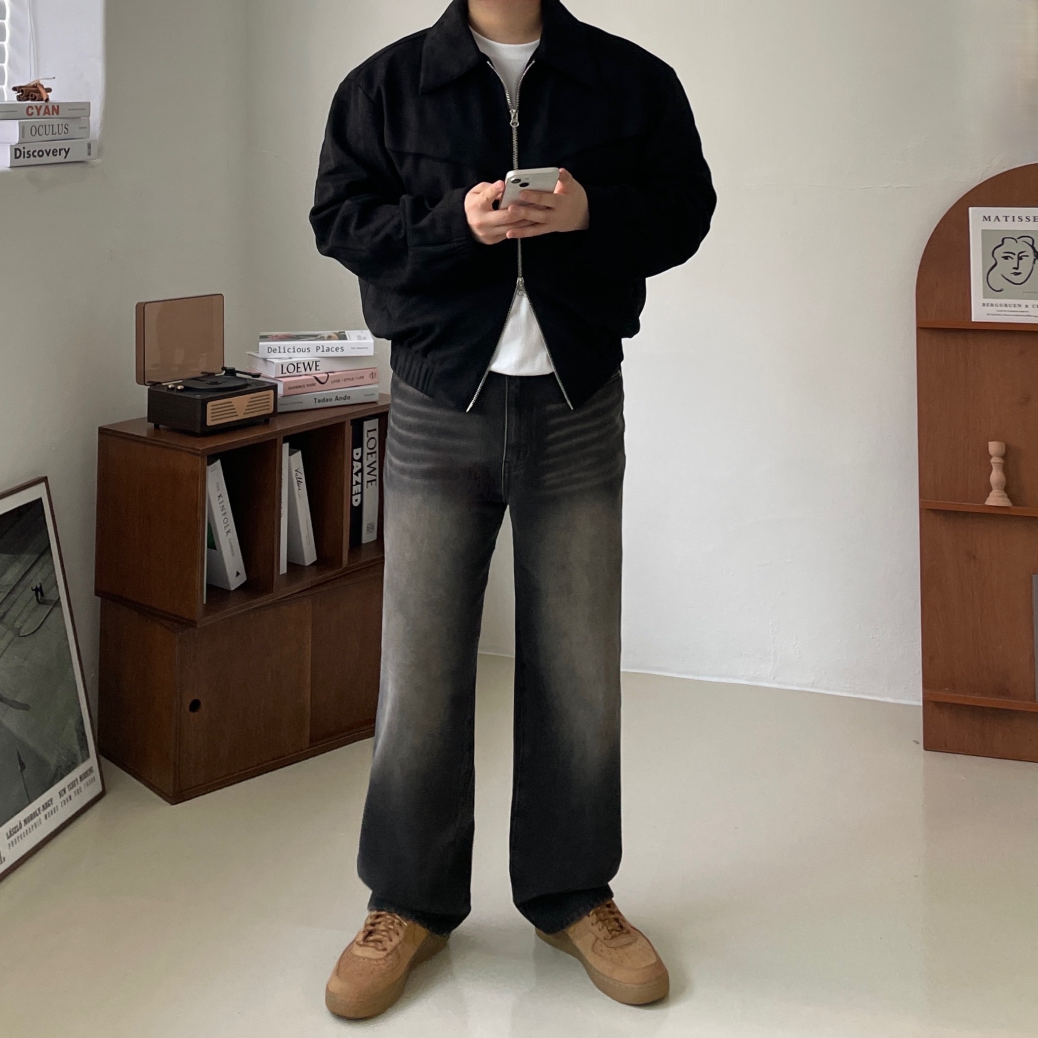 (W) Nike Air Force 1 '07 WB Flax Wheat 착용 스타일 - 1