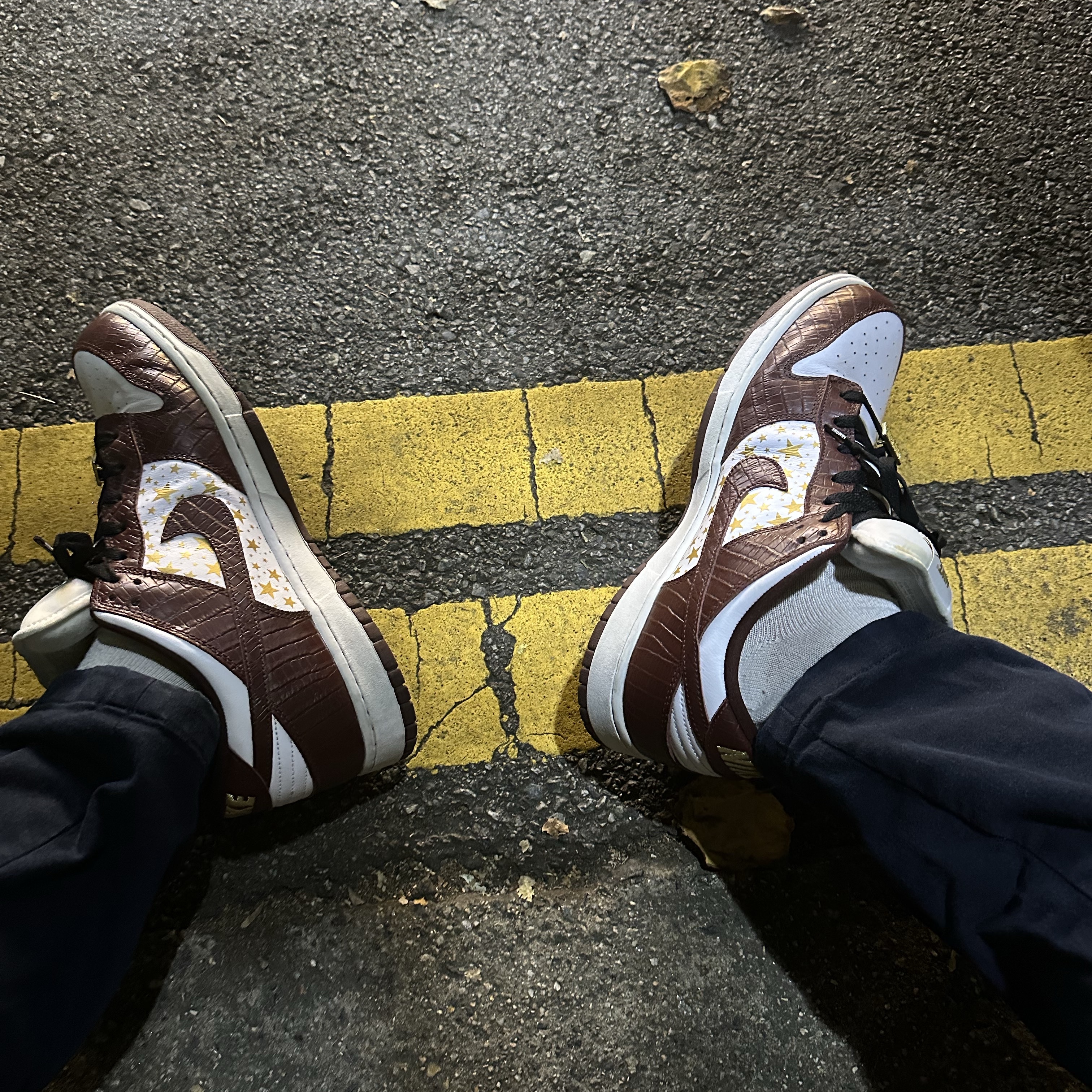 Nike x Supreme SB Dunk Low Barkroot Brown 착용 스타일 - 2