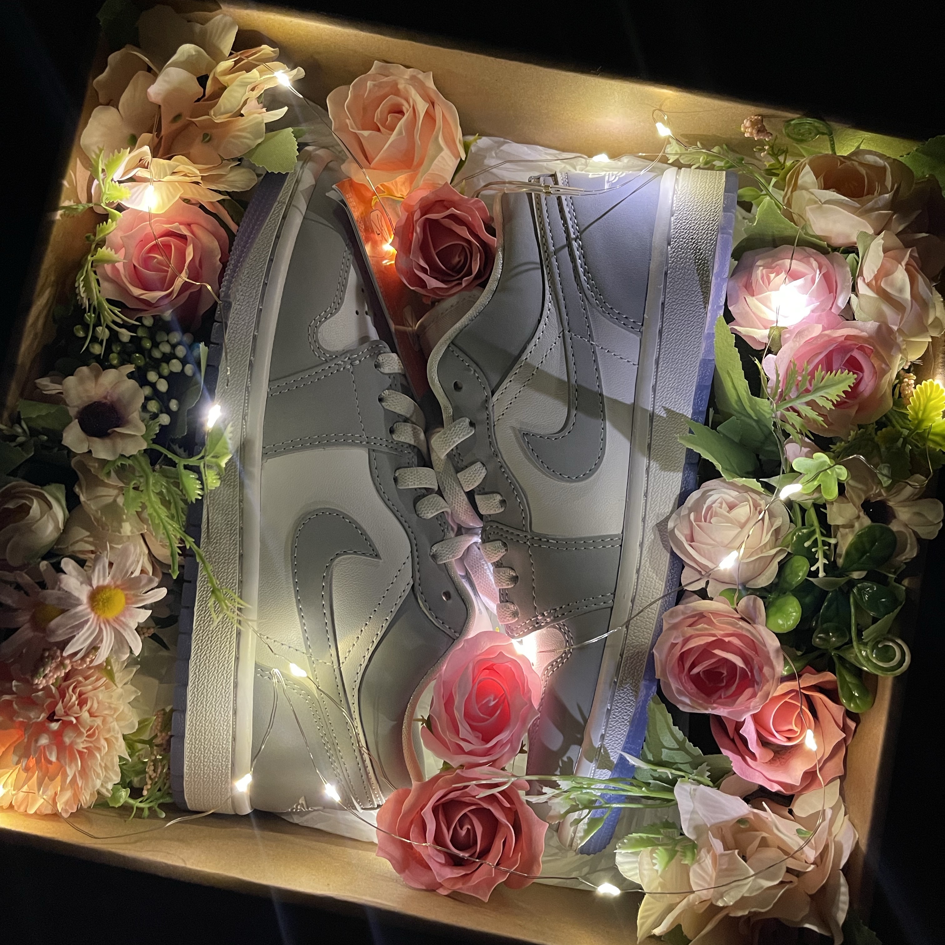 (W) Jordan 1 Low White Wolf Grey 착용 스타일