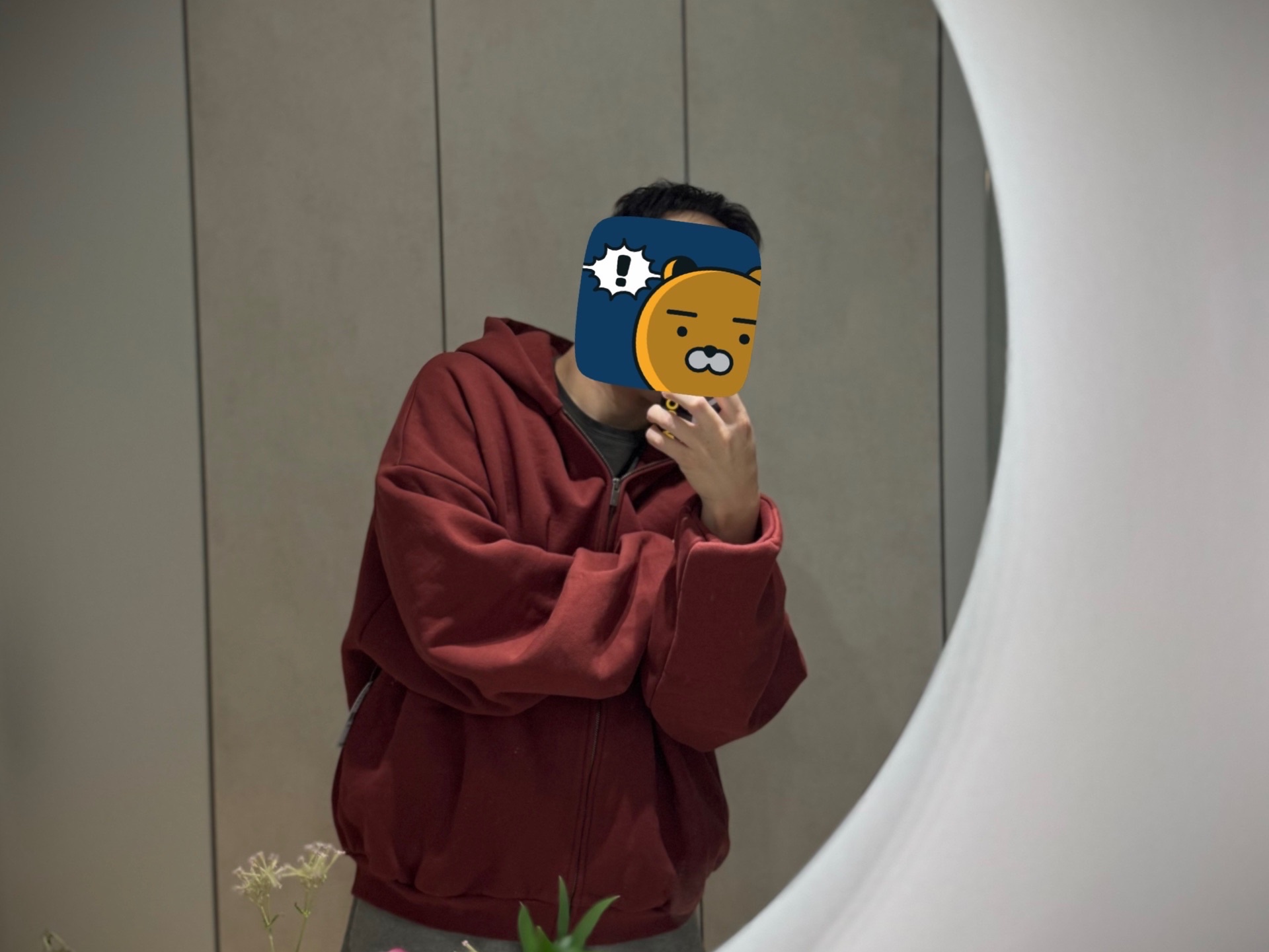 Essentials Heavy Fleece Full Zip Hoodie Crimson - 24FW 착용 스타일 - 1