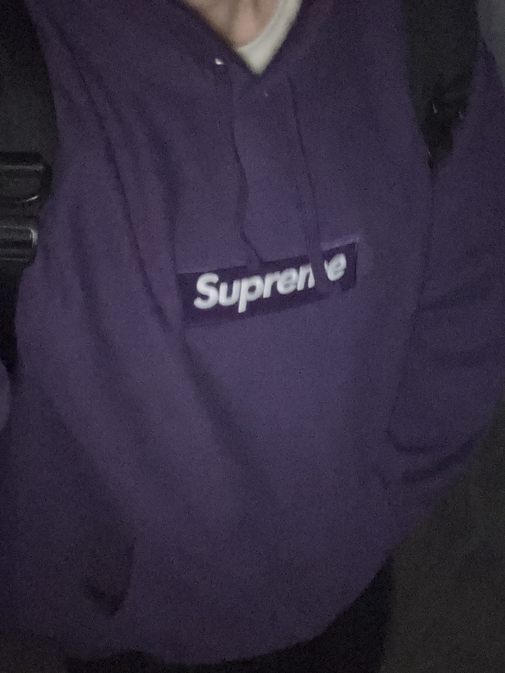 Supreme Box Logo Hooded Sweatshirt Dark Purple - 23FW 착용 스타일 - 1