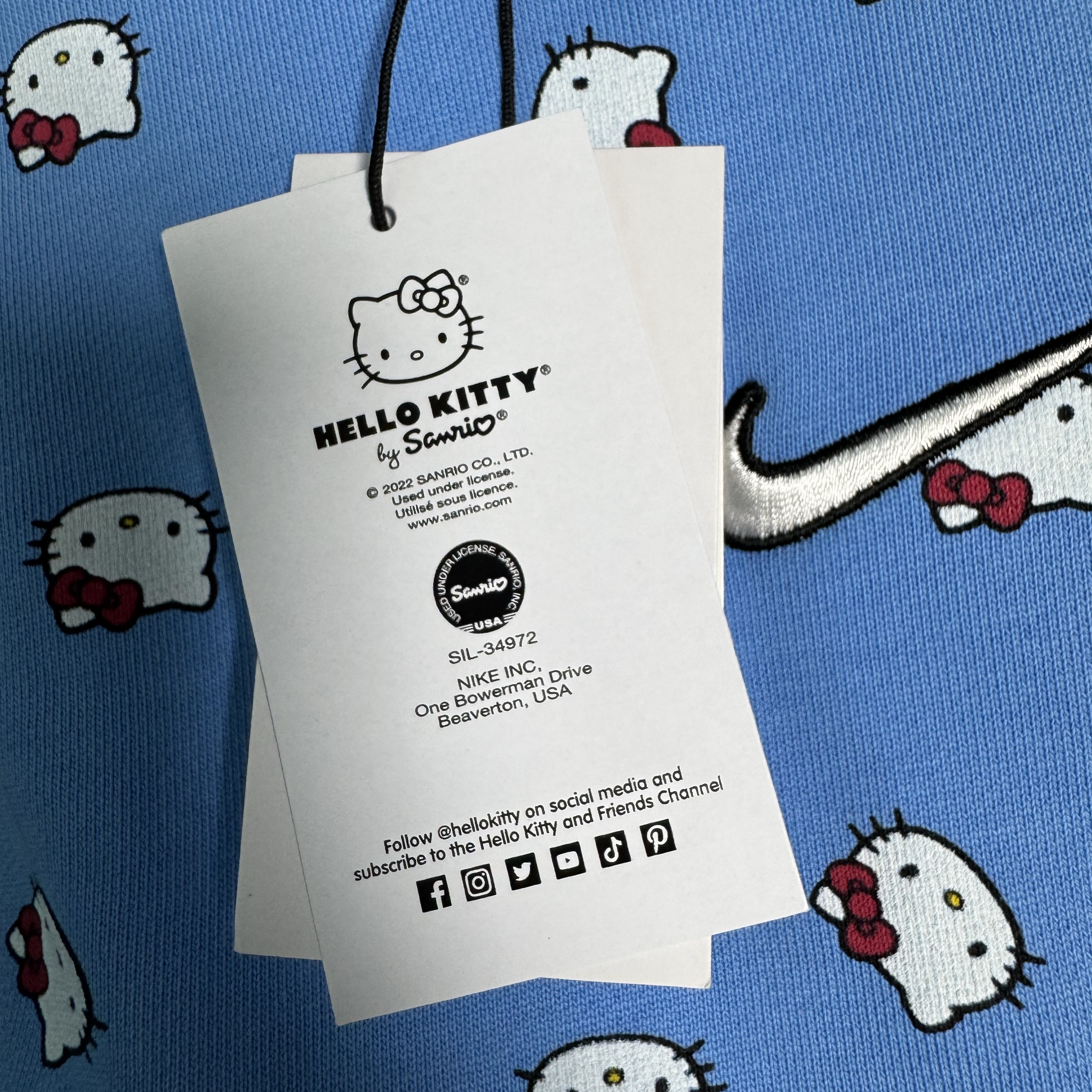Nike x Hello Kitty NRG Fleece Hoodie Blue - Asia 착용 스타일 - 1