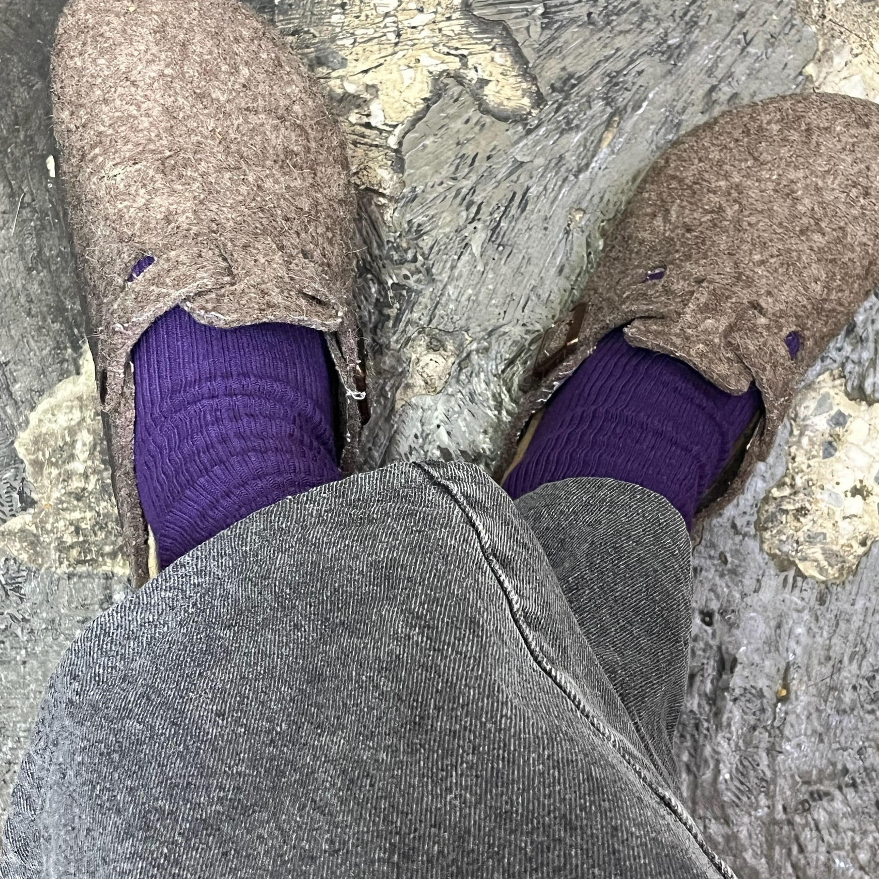 Birkenstock Boston Wool Felt Cacao - Regular 착용 스타일