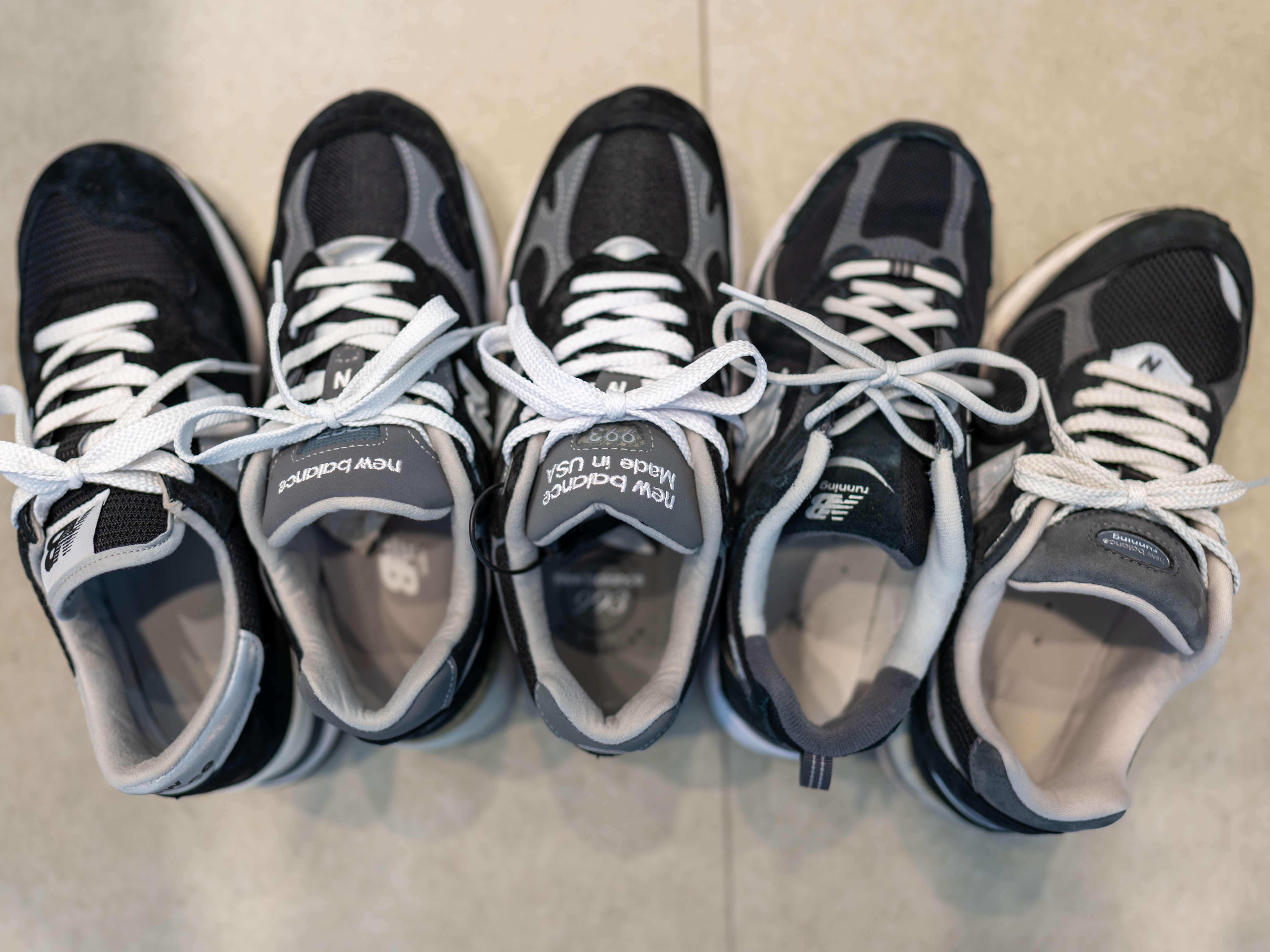 New Balance 993 Made in USA Black - D Standard, New Balance 990v1 Made in USA Black 착용 스타일 - 2