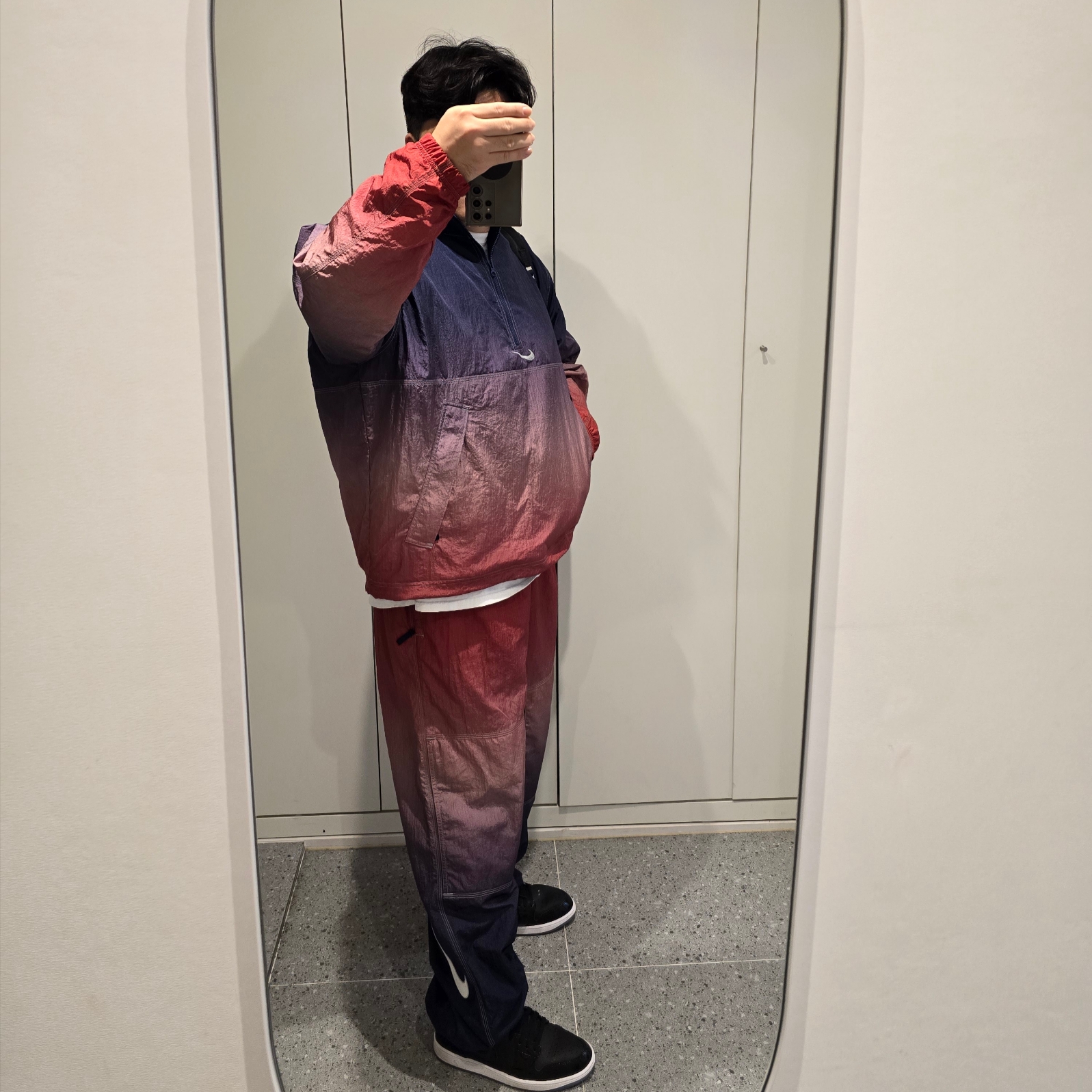 Supreme x Nike Ripstop Pullover Multicolor - 24SS, Supreme x Nike Ripstop Track Pants Multicolor - 24SS 착용 스타일 - 3