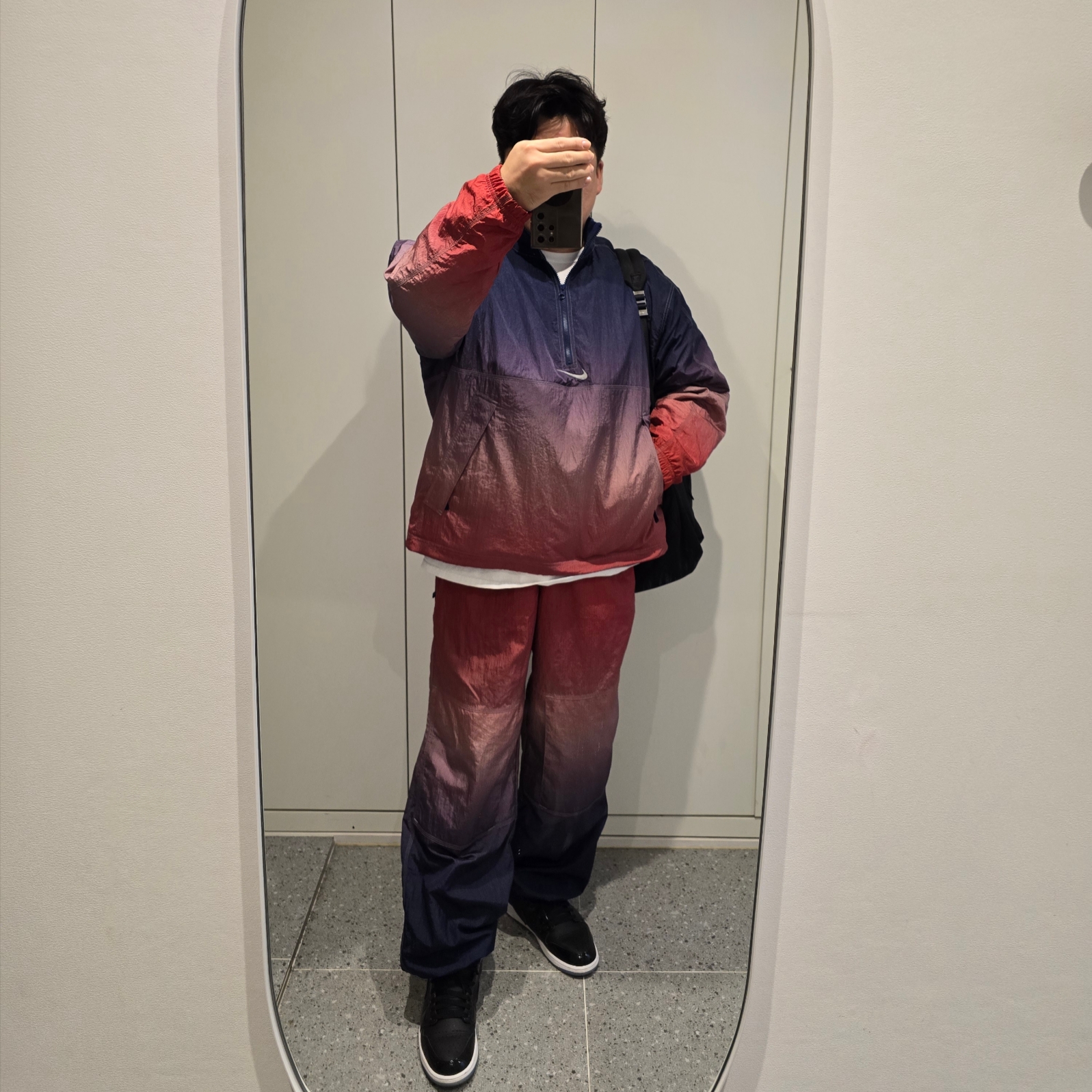 Supreme x Nike Ripstop Pullover Multicolor - 24SS, Supreme x Nike Ripstop Track Pants Multicolor - 24SS 착용 스타일 - 4