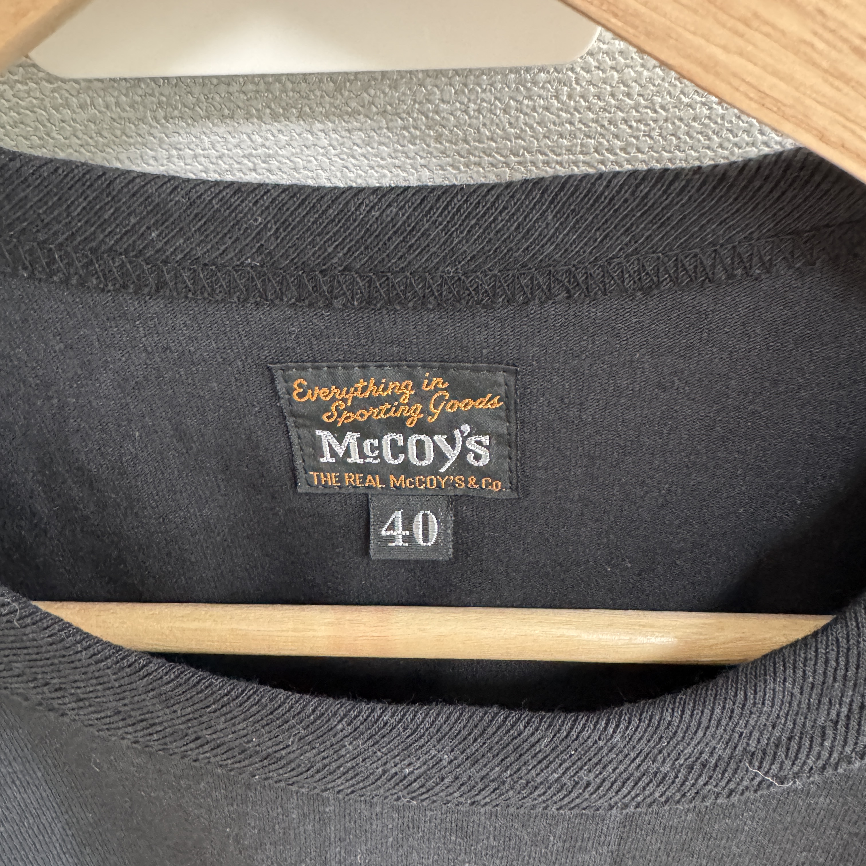The Real McCoy's Long Sleeve Logo T-Shirt Black 착용 스타일 - 3
