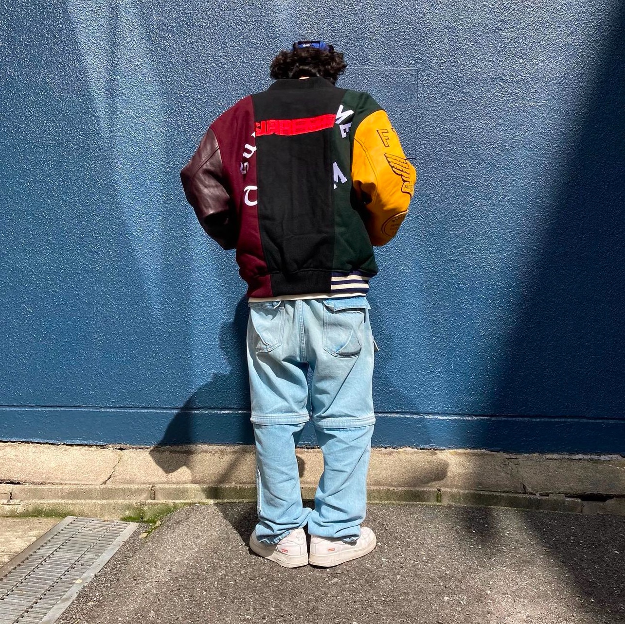 Supreme x MM6 Maison Margiela Split Varsity Jacket Multicolor - 24SS 착용 스타일 - 2