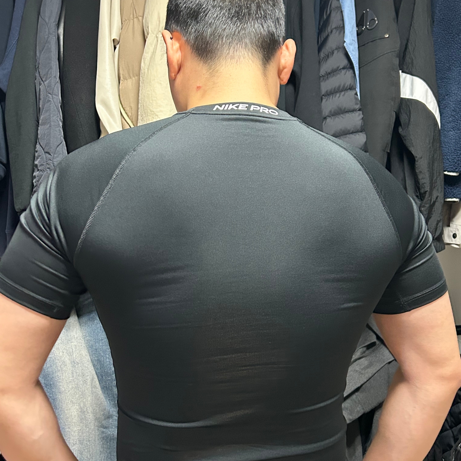 Nike Pro Dri-Fit Short Sleeve Fitness Top Black - Asia 착용 스타일