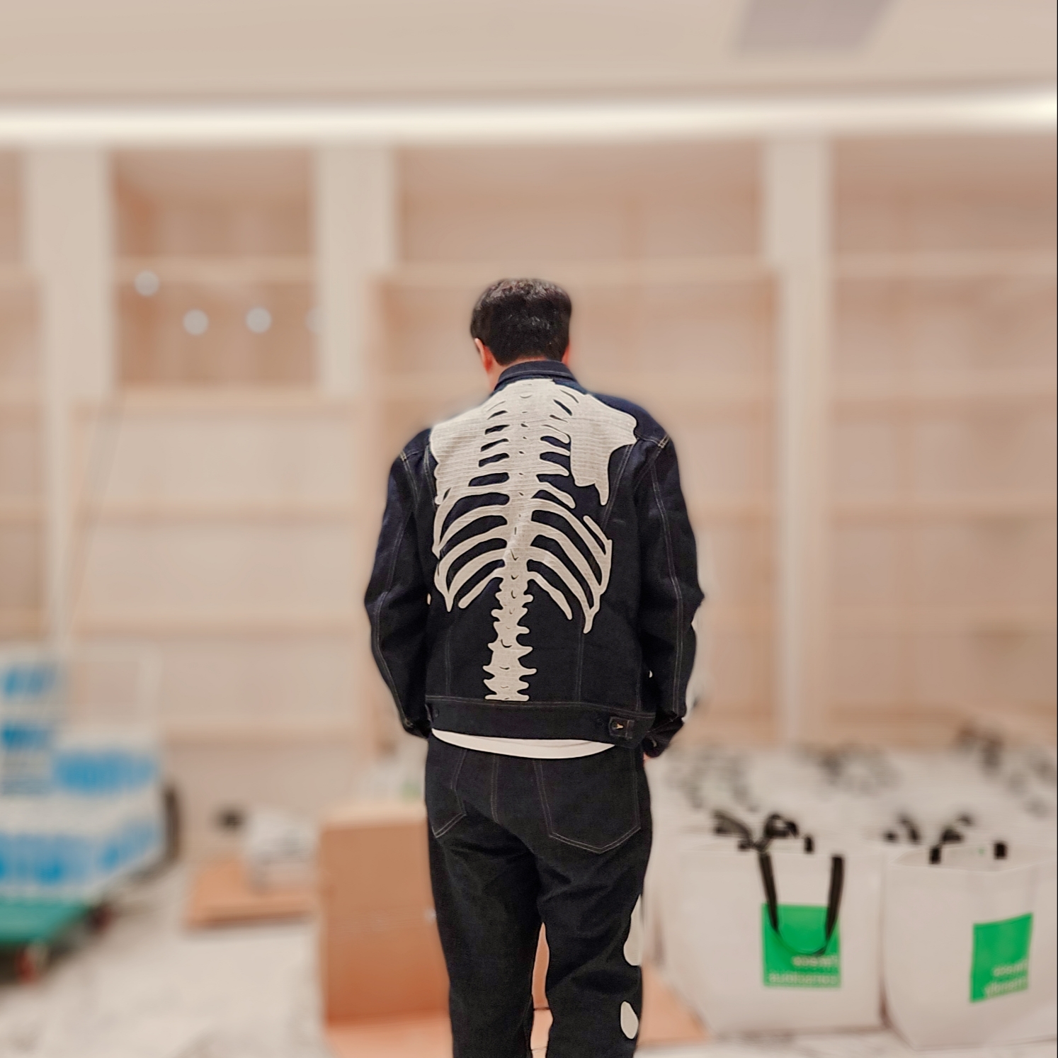Kapital 11.5 oz. Denim Mexican Tuxedo Westerner Bone Jacket Indigo, Kapital 12.5 oz. Denim Mexican Tuxedo 5P Okagilly Pants Indigo 착용 스타일 - 2