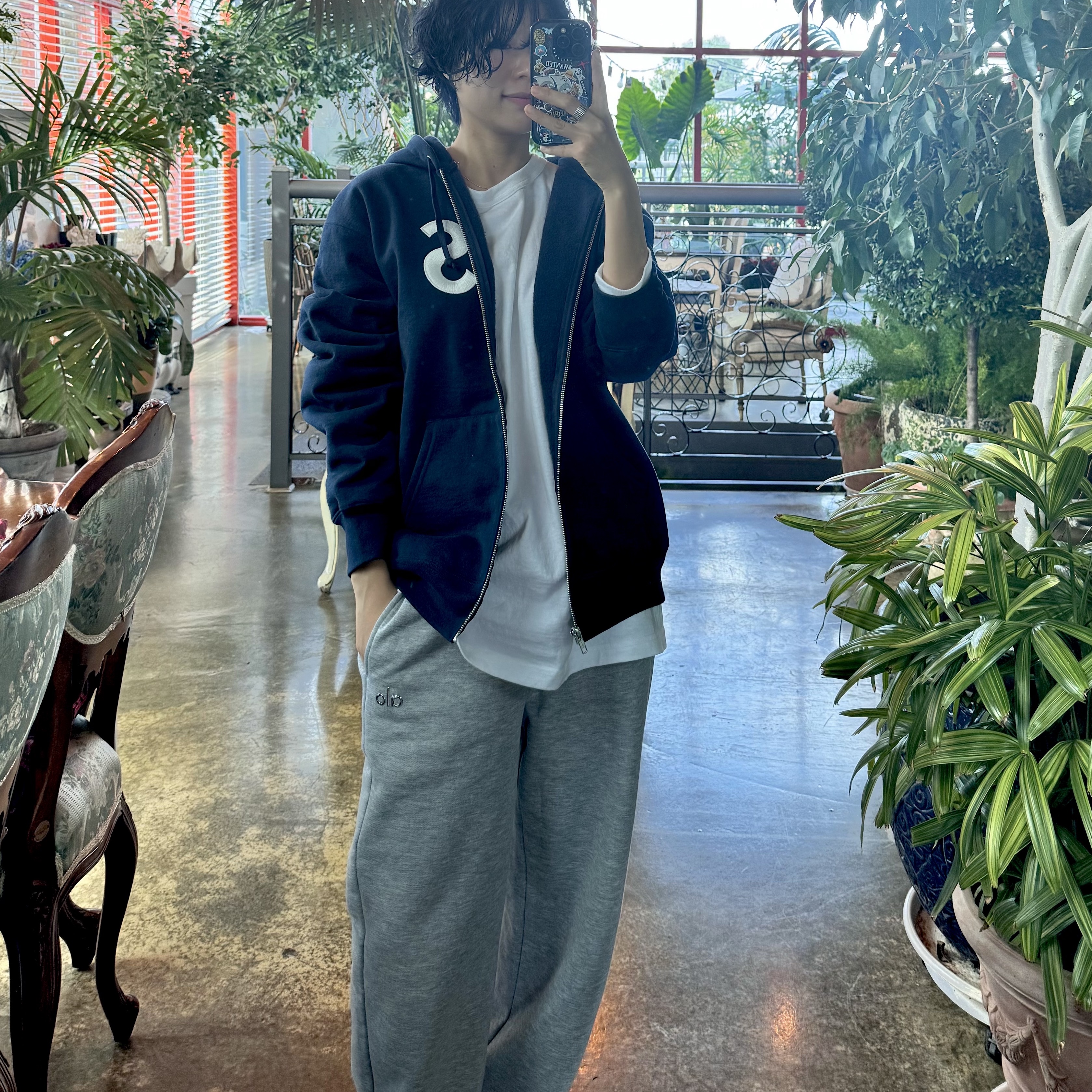 Supreme S Logo Zip Up Hooded Sweatshirt Navy - 24FW 착용 스타일
