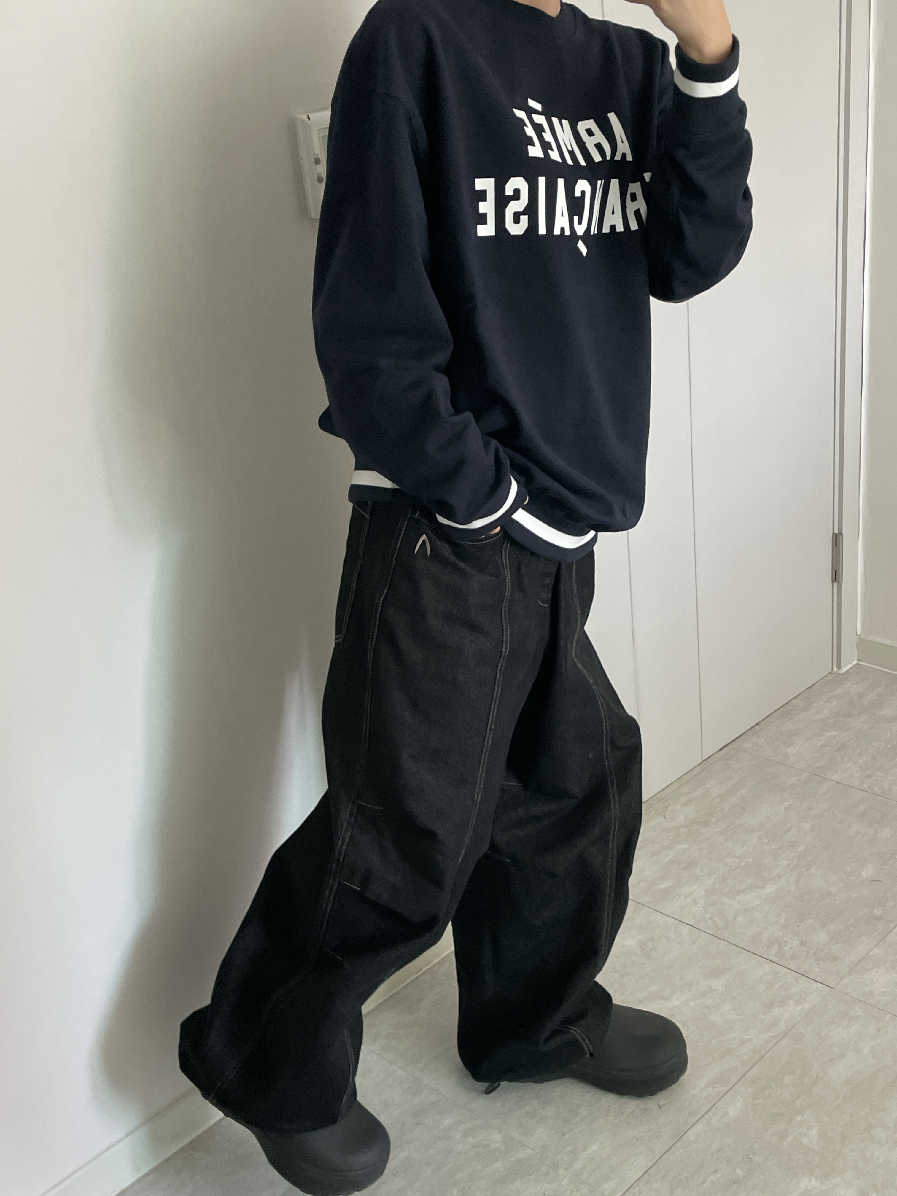 (W) Adidas Adifom Stan Smith Mule Core Black 착용 스타일