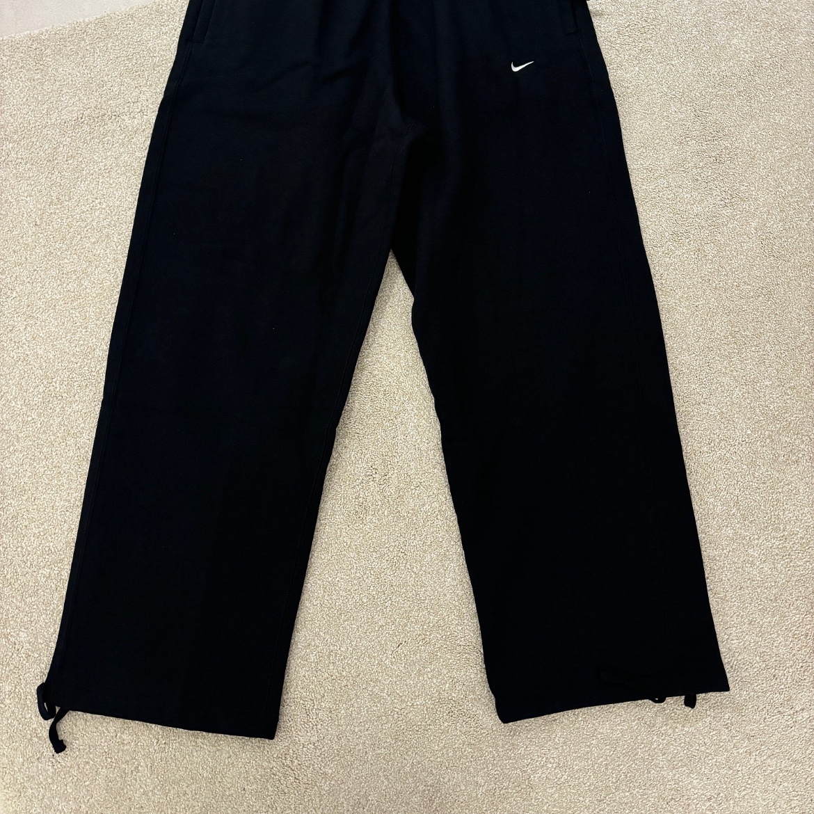Nike NSW Swoosh Open Hem Fleece Pants Black - Asia 착용 스타일 - 3