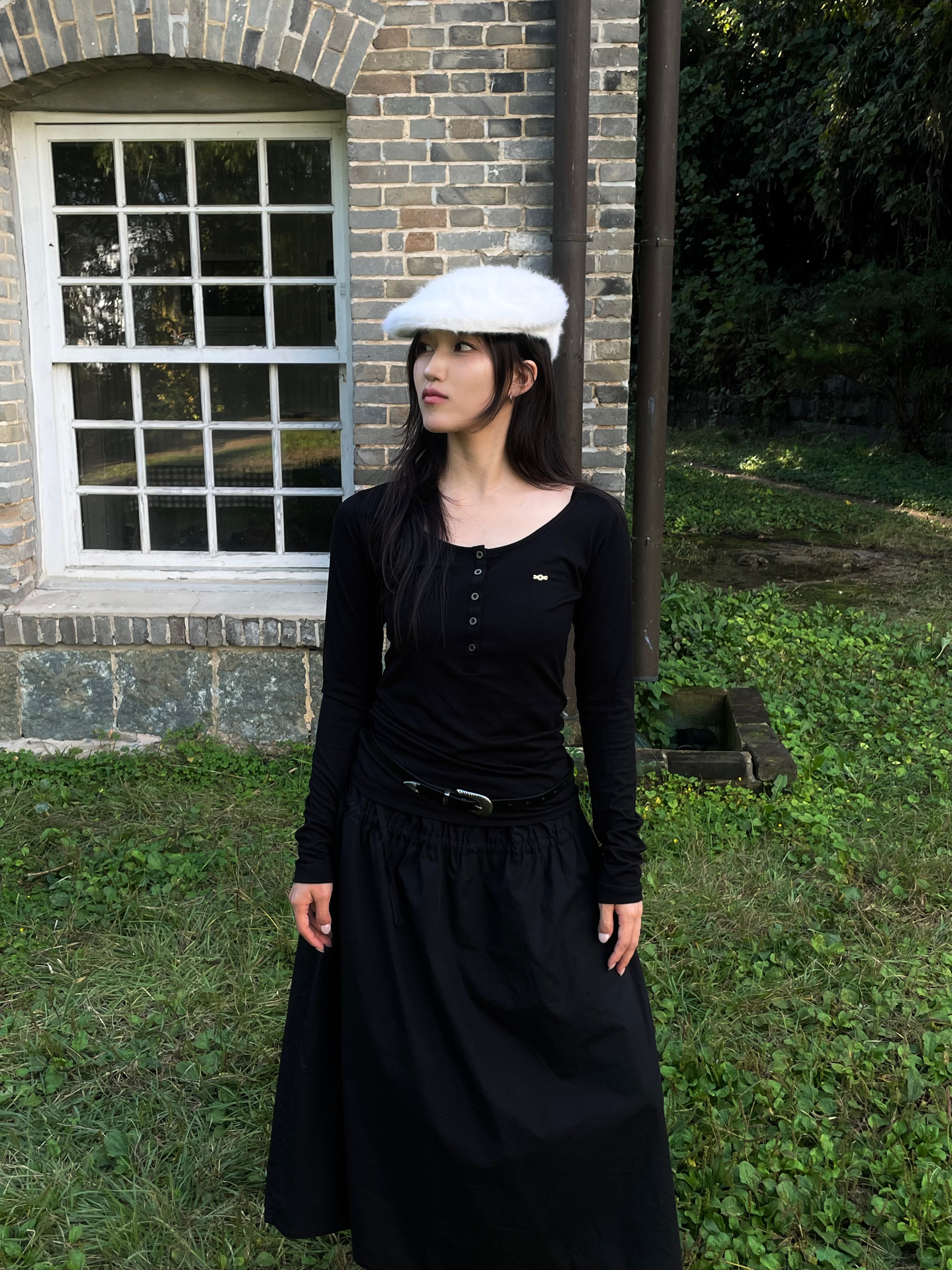 Lemaire Minimal Western Belt Cow Leather Black 착용 스타일 - 3
