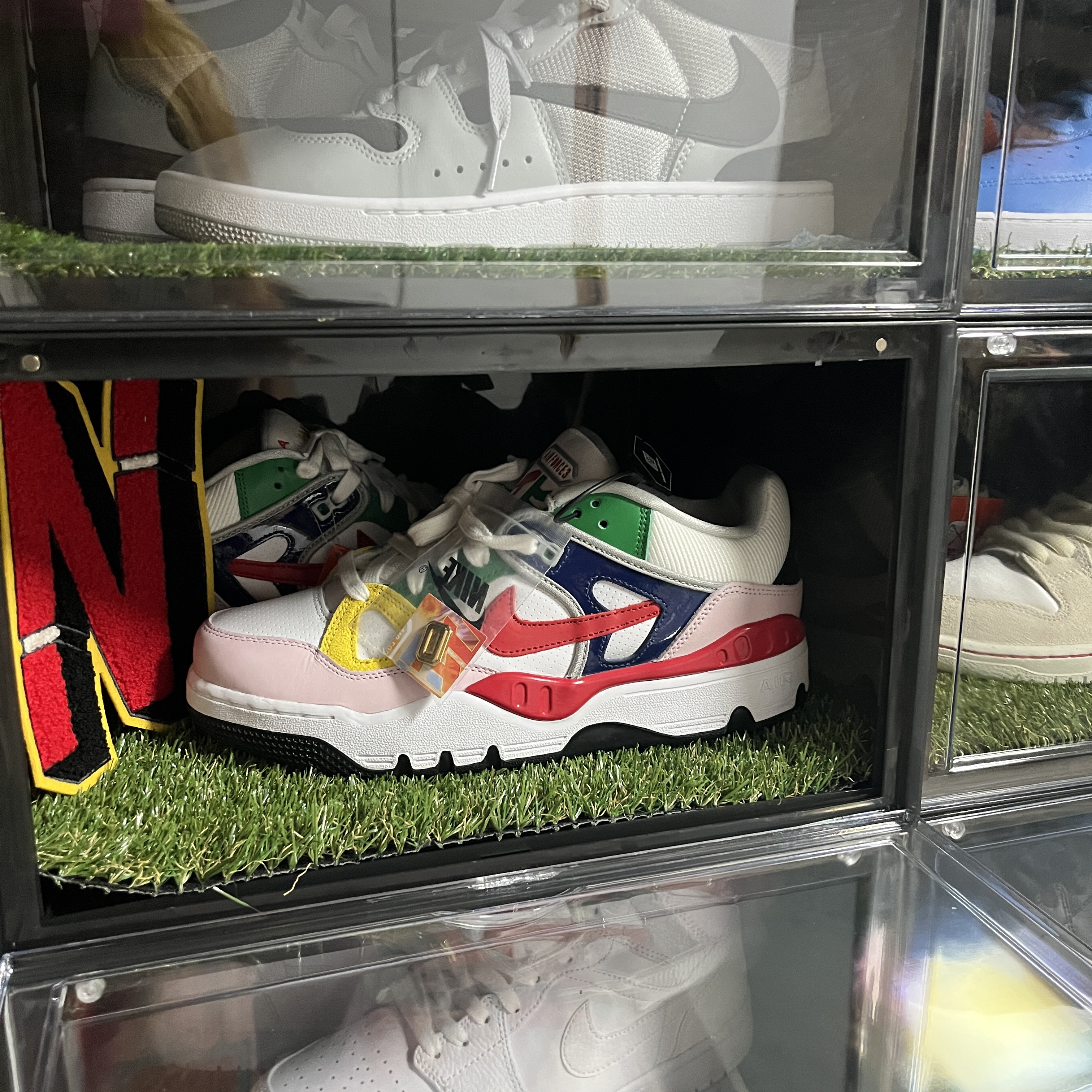 Nike x Nigo Air Force 3 Low SP Blue Void and Tour Yellow 착용 스타일 - 1