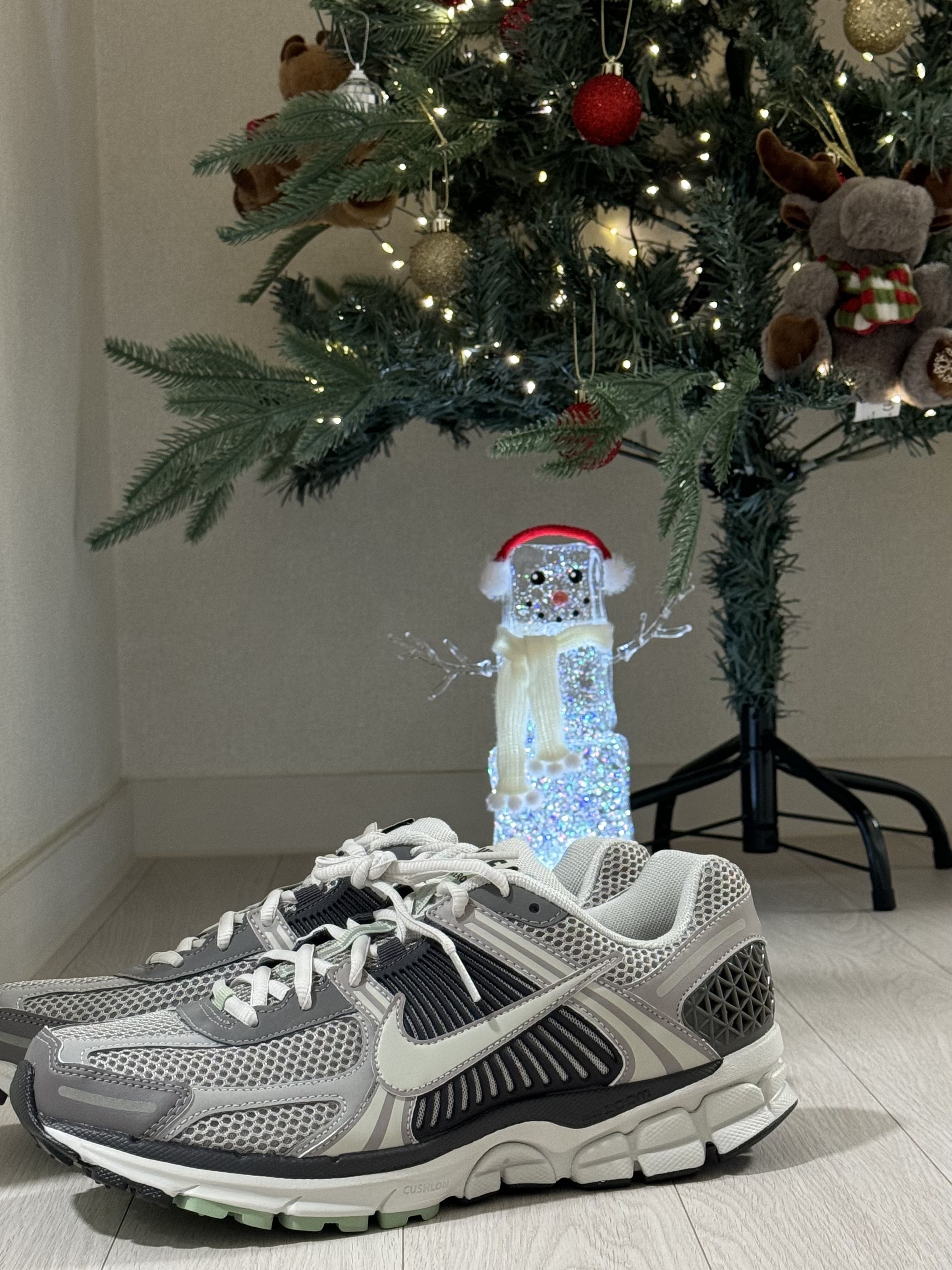 (W) Nike Zoom Vomero 5 Cobblestone and Flat Pewter 착용 스타일