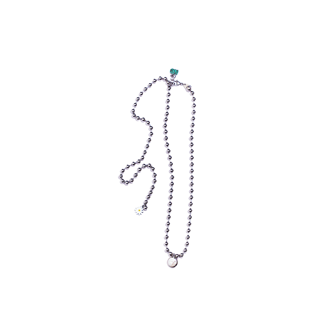 #101 NiRO.SERENDiPiTY Opal Circle Pearl Daisy Necklace #101