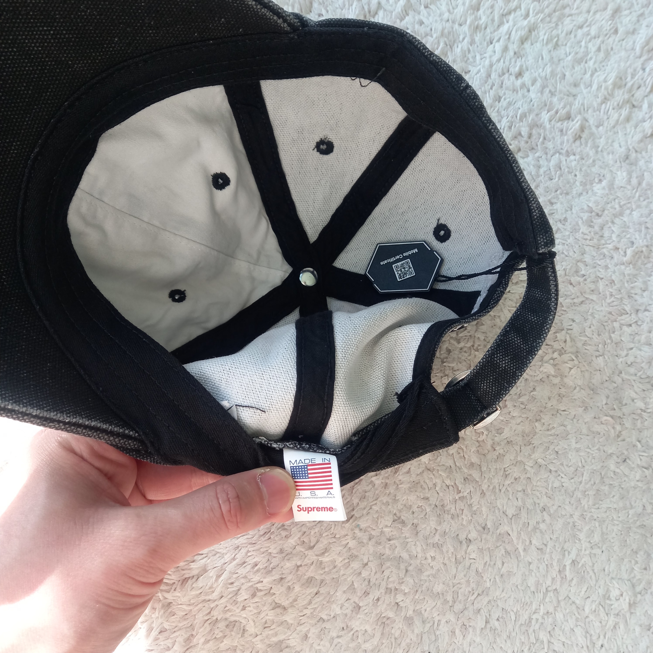 Supreme Pigment S Logo 6-Panel Black - 24FW 착용 스타일 - 4