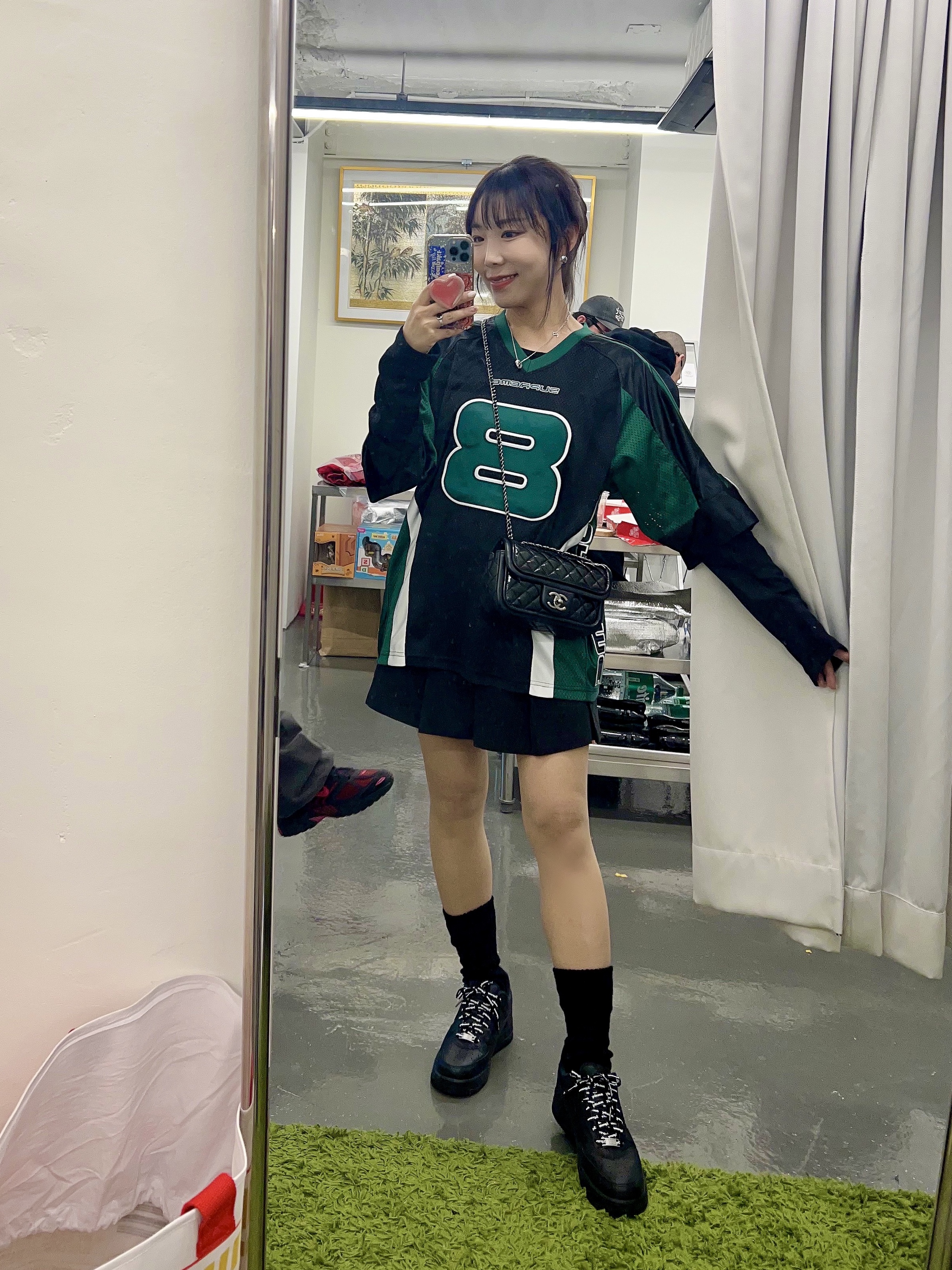 Supreme x Martine Rose Football Jersey Black - 24FW, Nike x Supreme Air Force 1 Low Black 착용 스타일 - 1