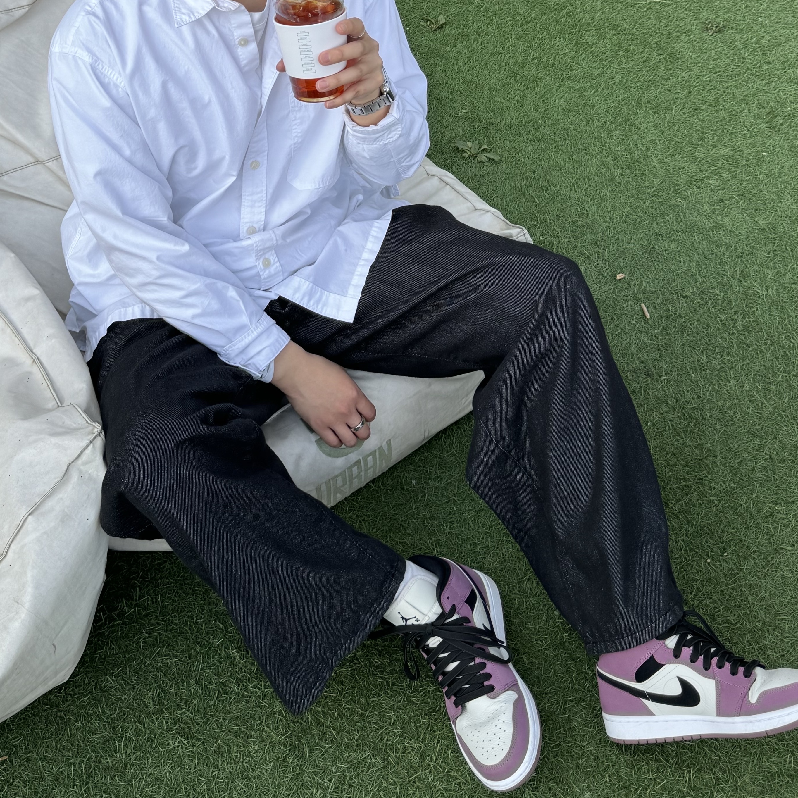(W) Jordan 1 Mid SE Light Mulberry 착용 스타일