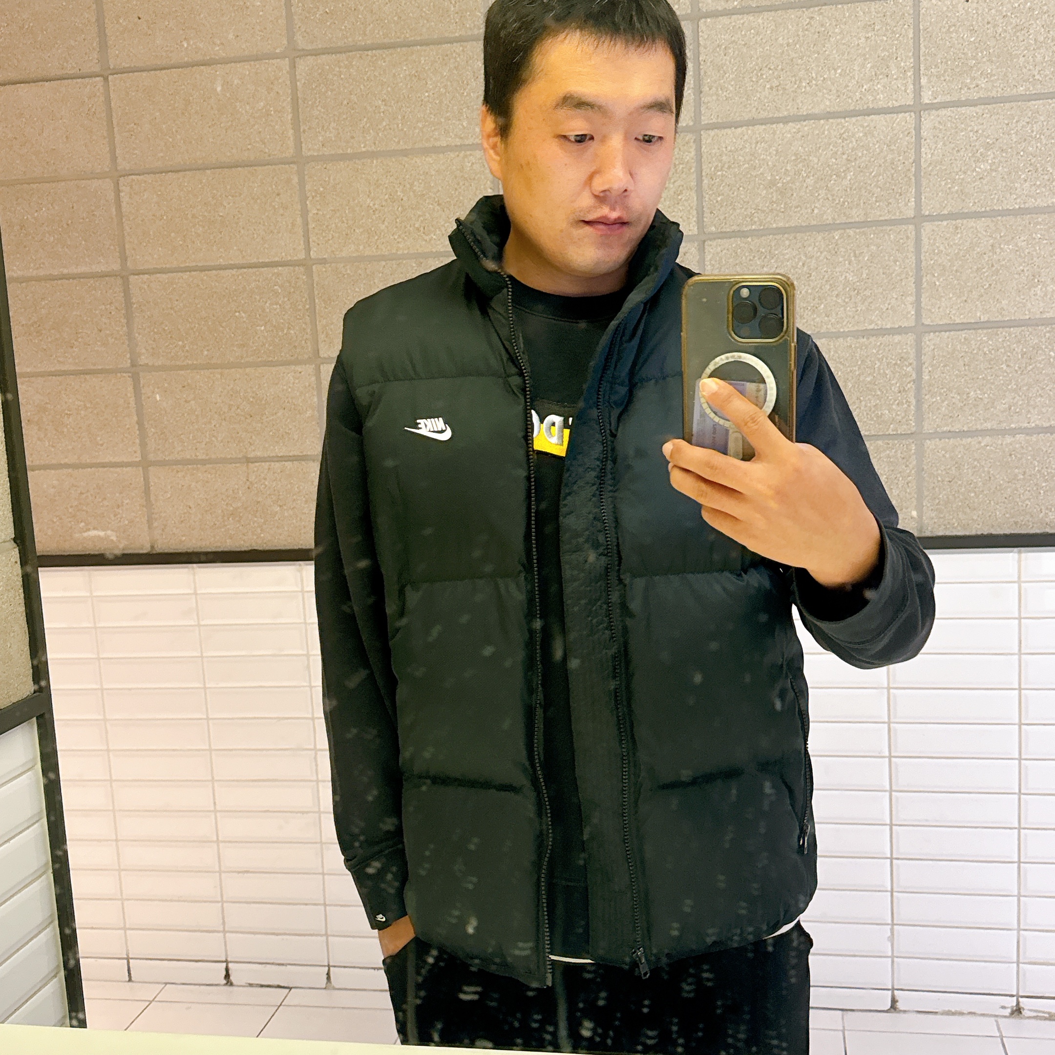 Nike NSW Club Primaloft Water-Repellent Puffer Vest Black - Asia 착용 스타일