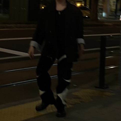 Thug Club Leather Denim Pants Black 착용 스타일