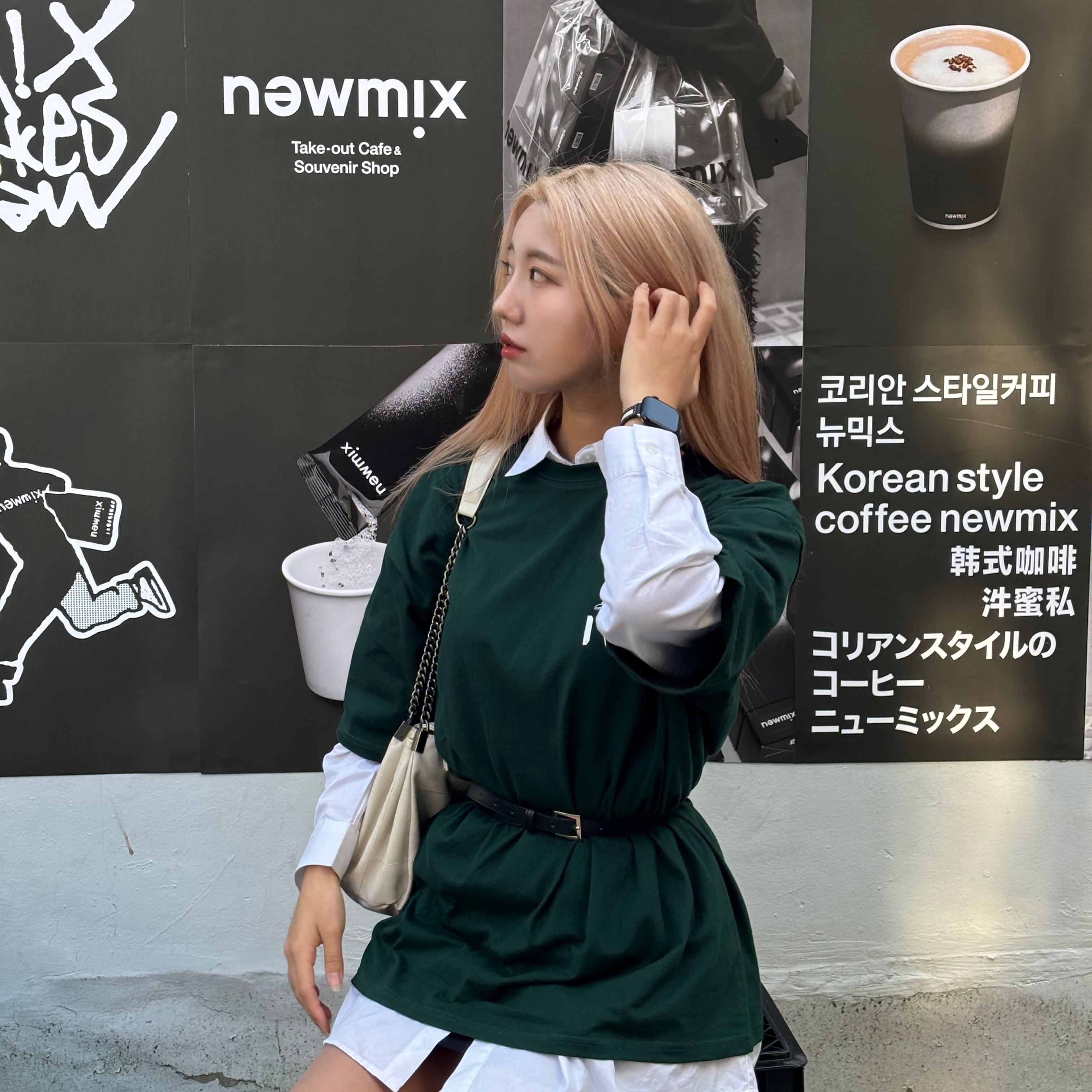 DVAN BarcoHalf Sleeve T-Shirt Deep Green 착용 스타일 - 6