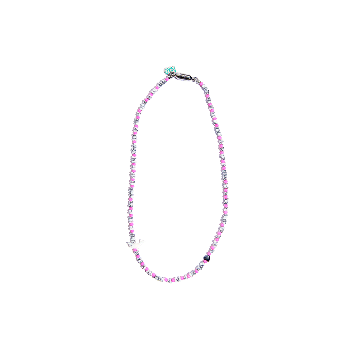 니로 세렌디피티 핫 핑크 비즈 돌핀 초커(NiRO.SERENDiPiTY Hot Pink Beads Dolphin Choker #88)