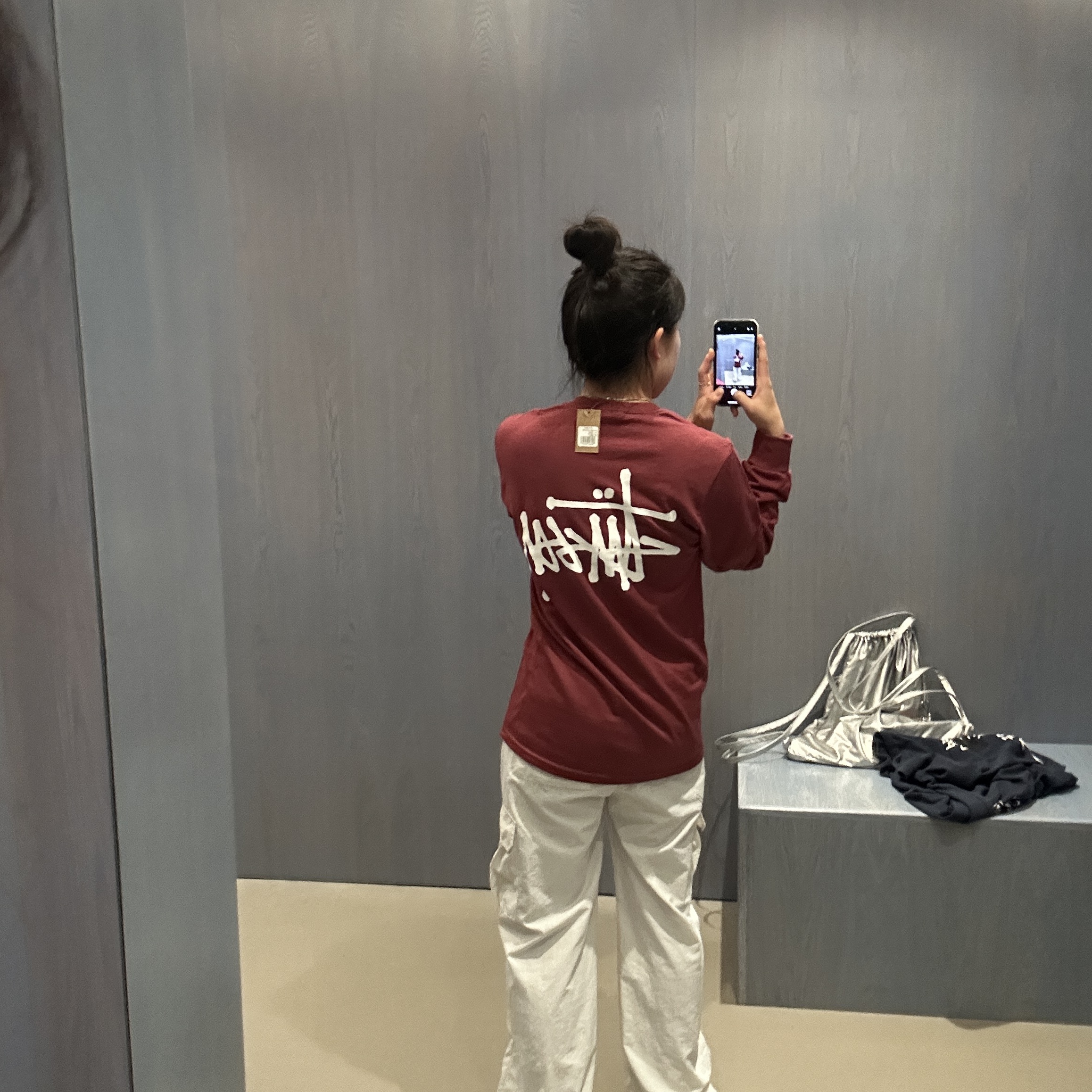 Stussy Basic Stussy LS T-Shirt Oxblood 2024 착용 스타일 - 3