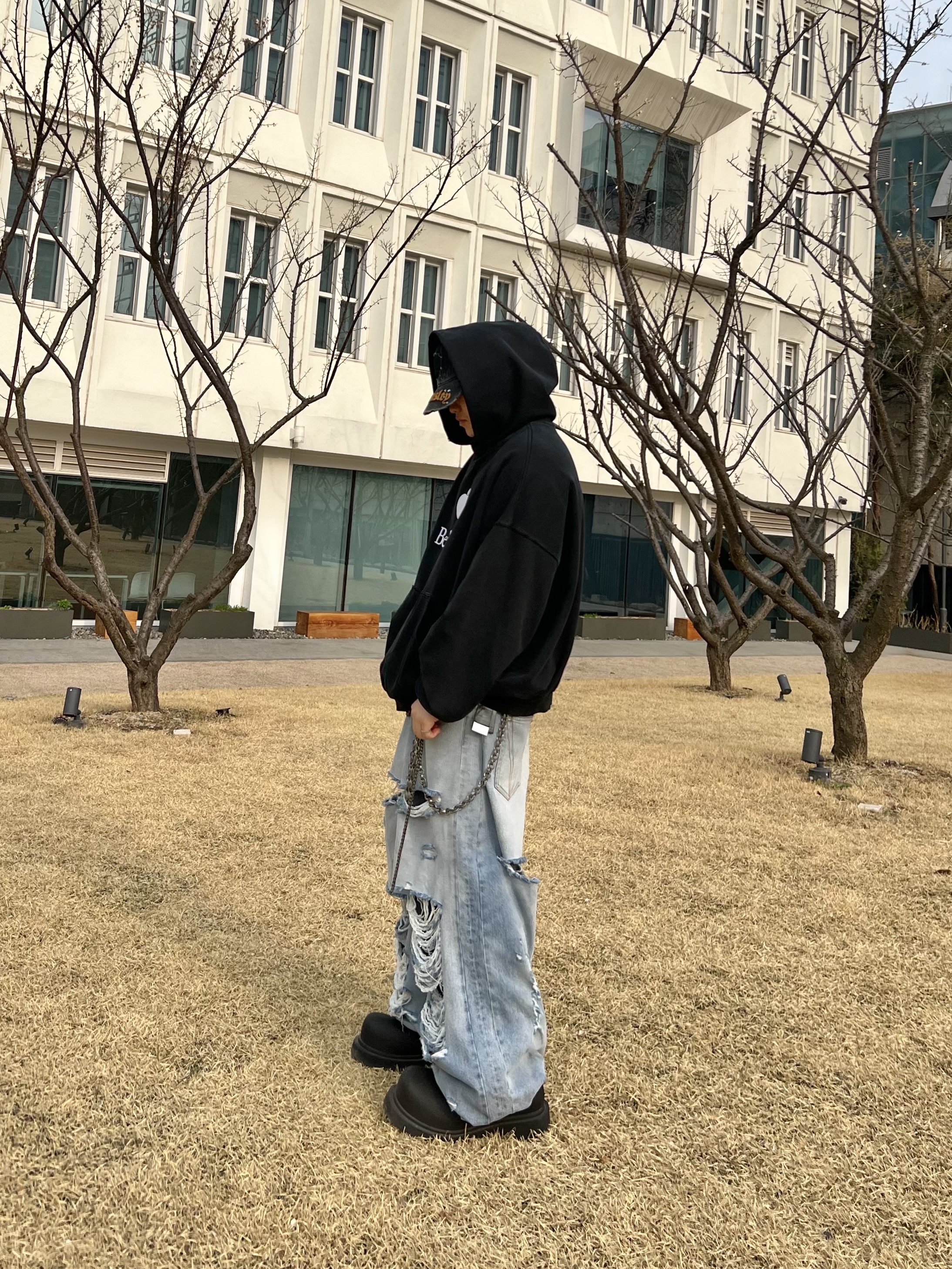 Balenciaga Steroid Derby Black 착용 스타일