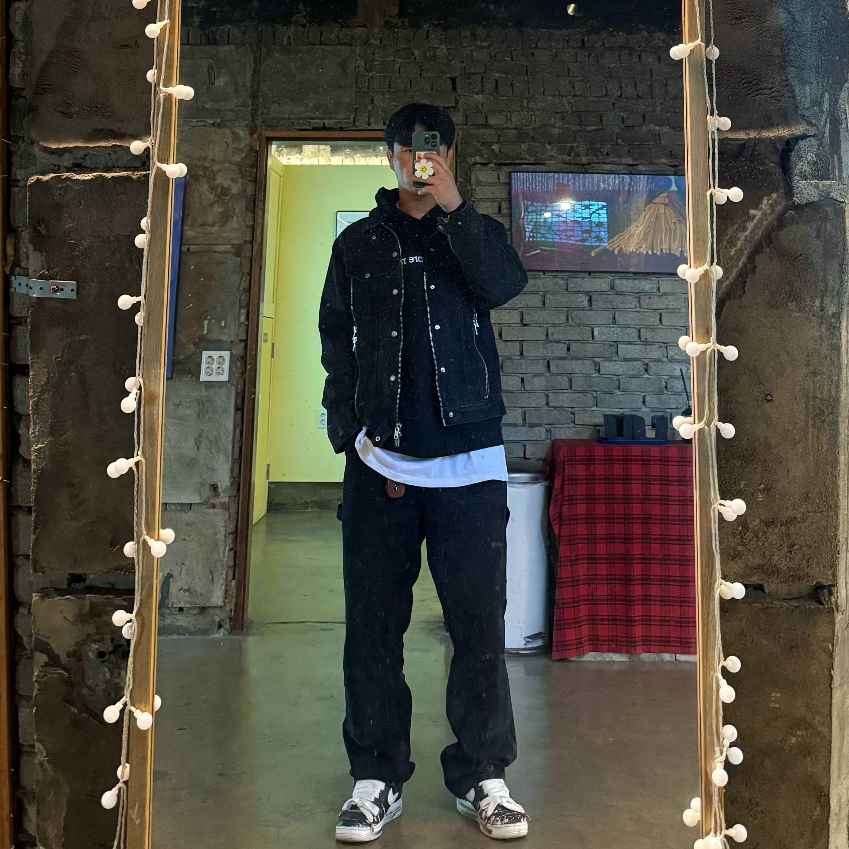Nike x Peaceminusone Air Force 1 Low Para-Noise, Supreme Box Logo Hooded Sweatshirt Black - 23FW 착용 스타일
