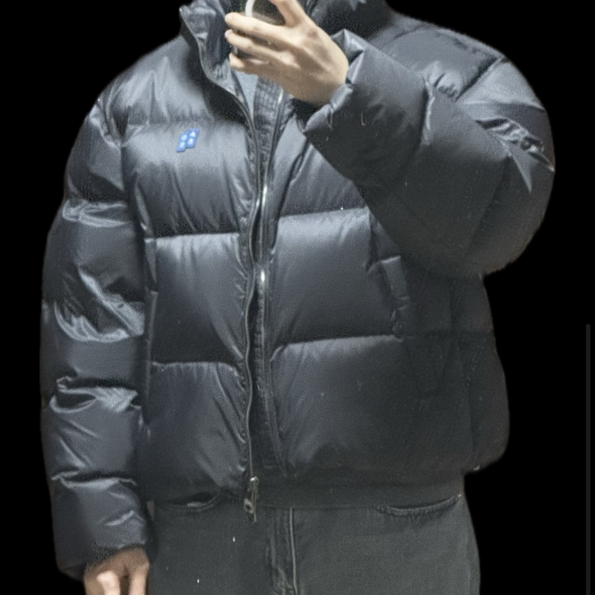 Ader Error Sig; TRS/BL Tag Puffer Jacket 01 Noir 착용 스타일 - 2